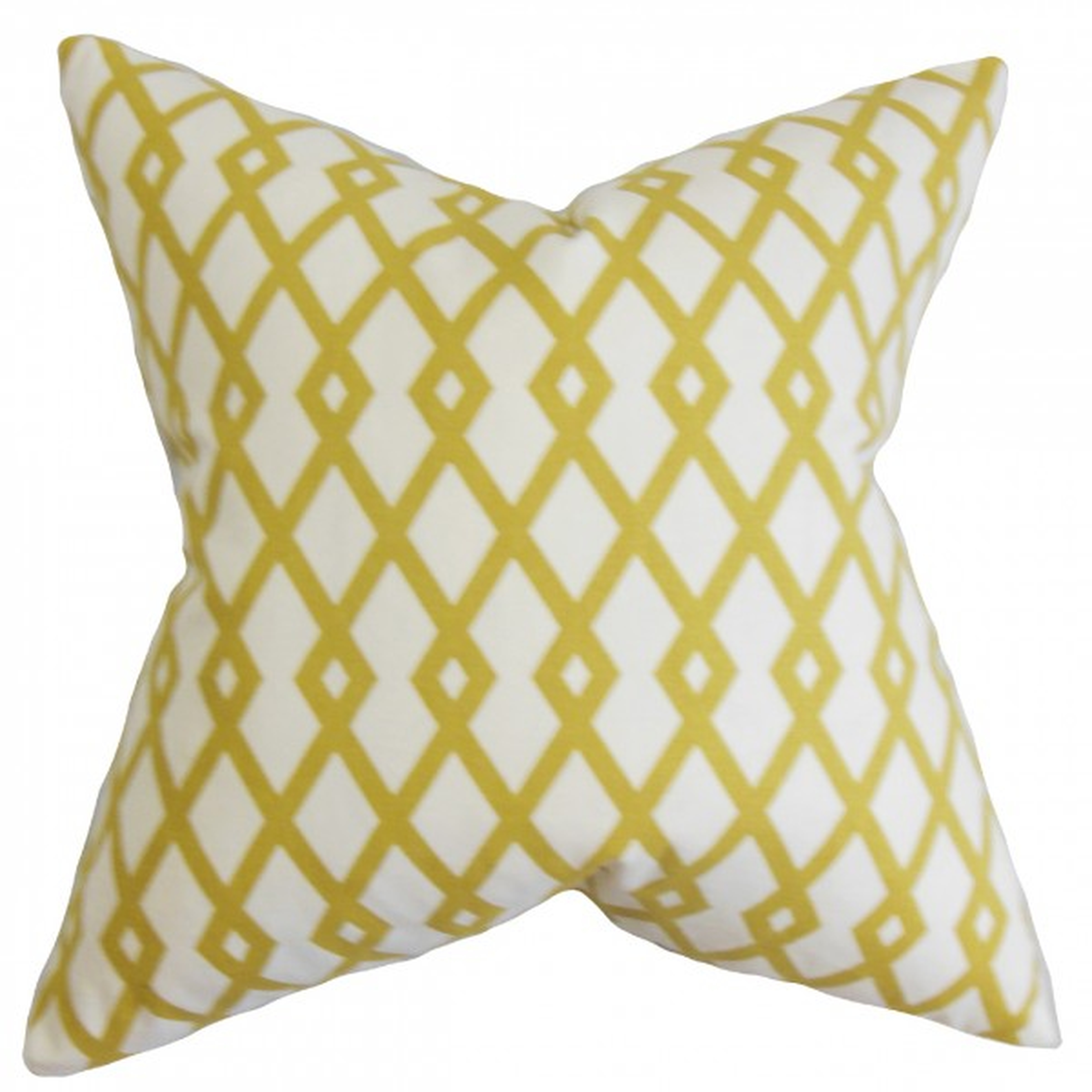 Tova Geometric Pillow Yellow - 18" x 18" - Down Insert - Linen & Seam