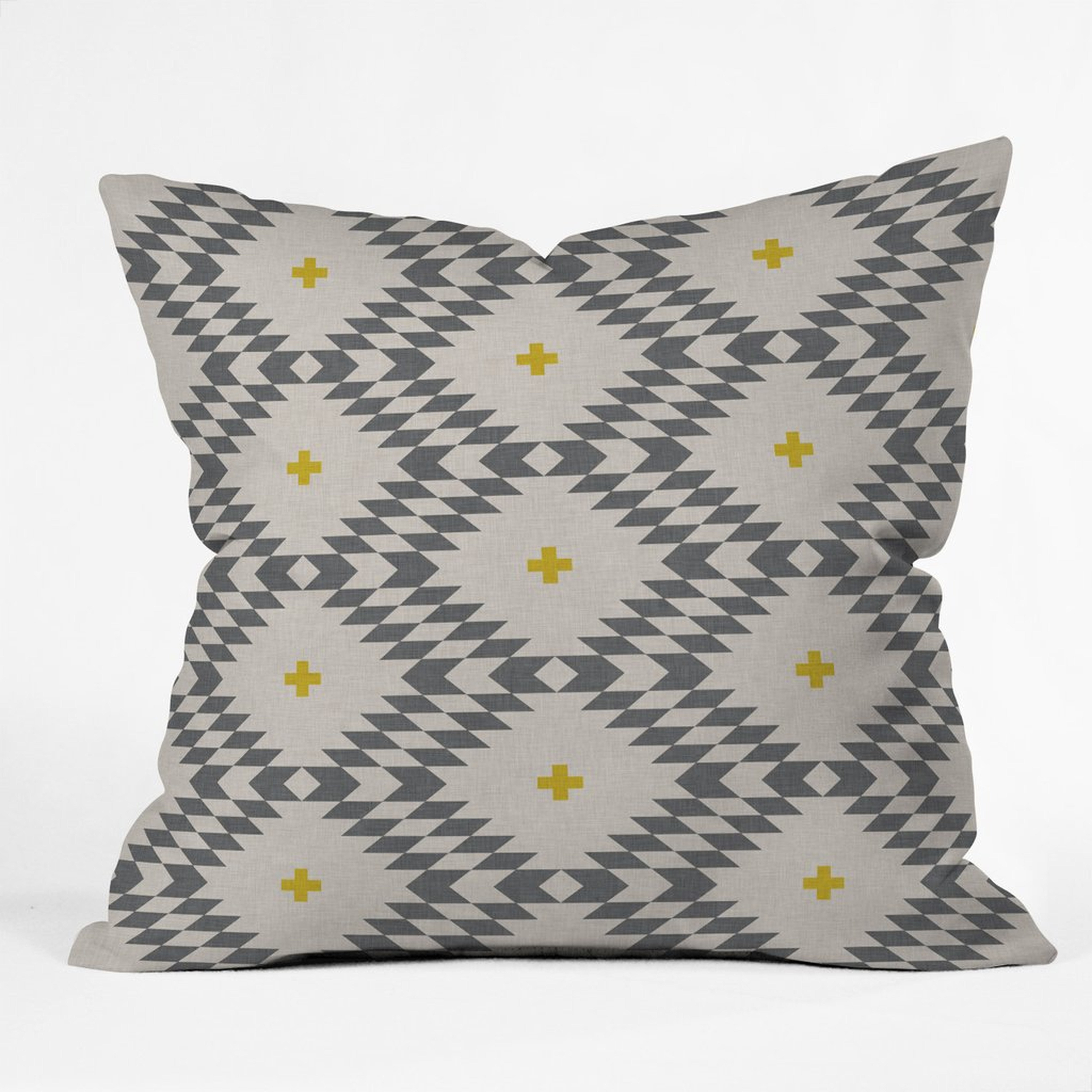 NATIVE NATURAL PLUS GOLD Throw Pillow - 18”X18” with insert - Wander Print Co.