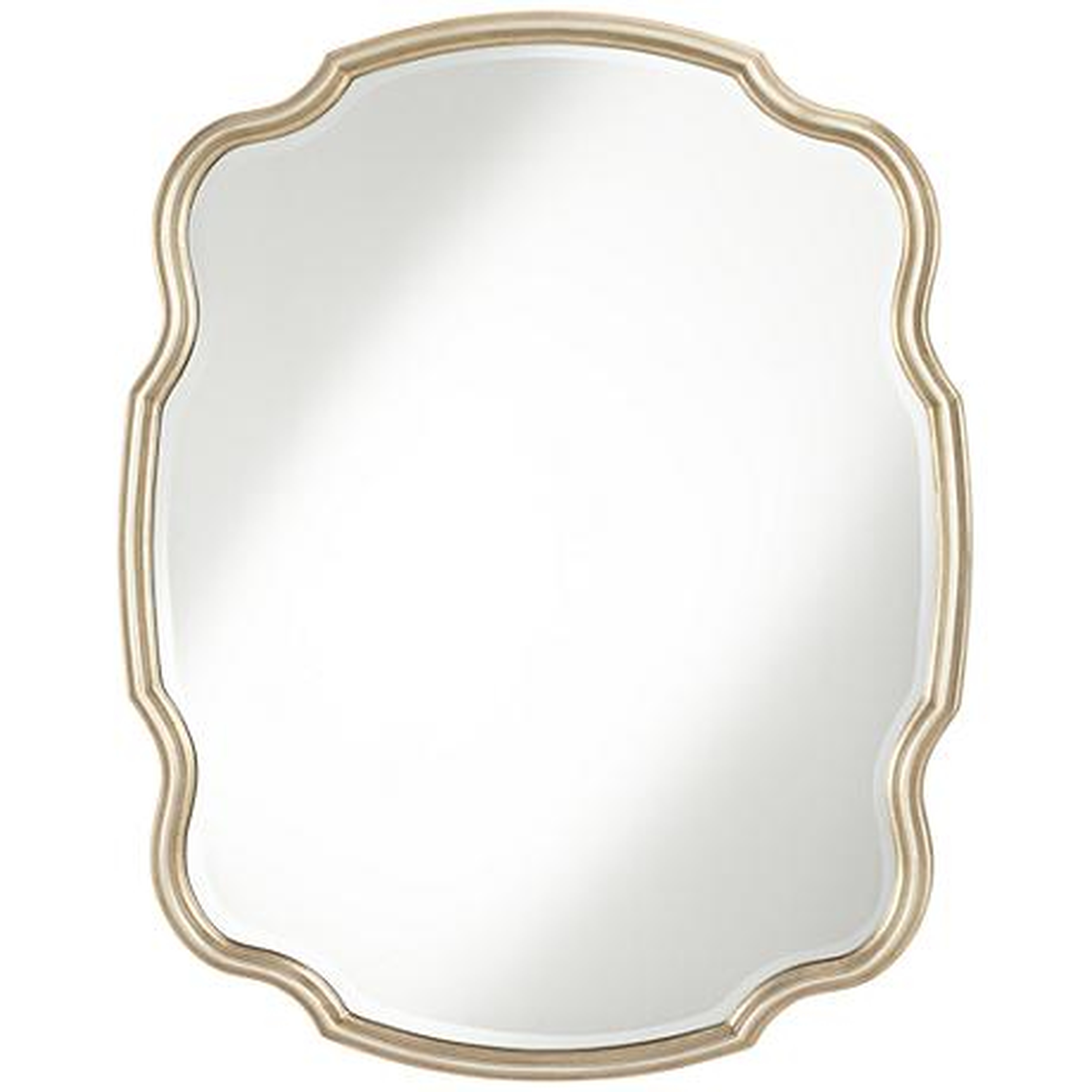 Melba Champagne Curved 33"x42"Wall Mirror - Lamps Plus