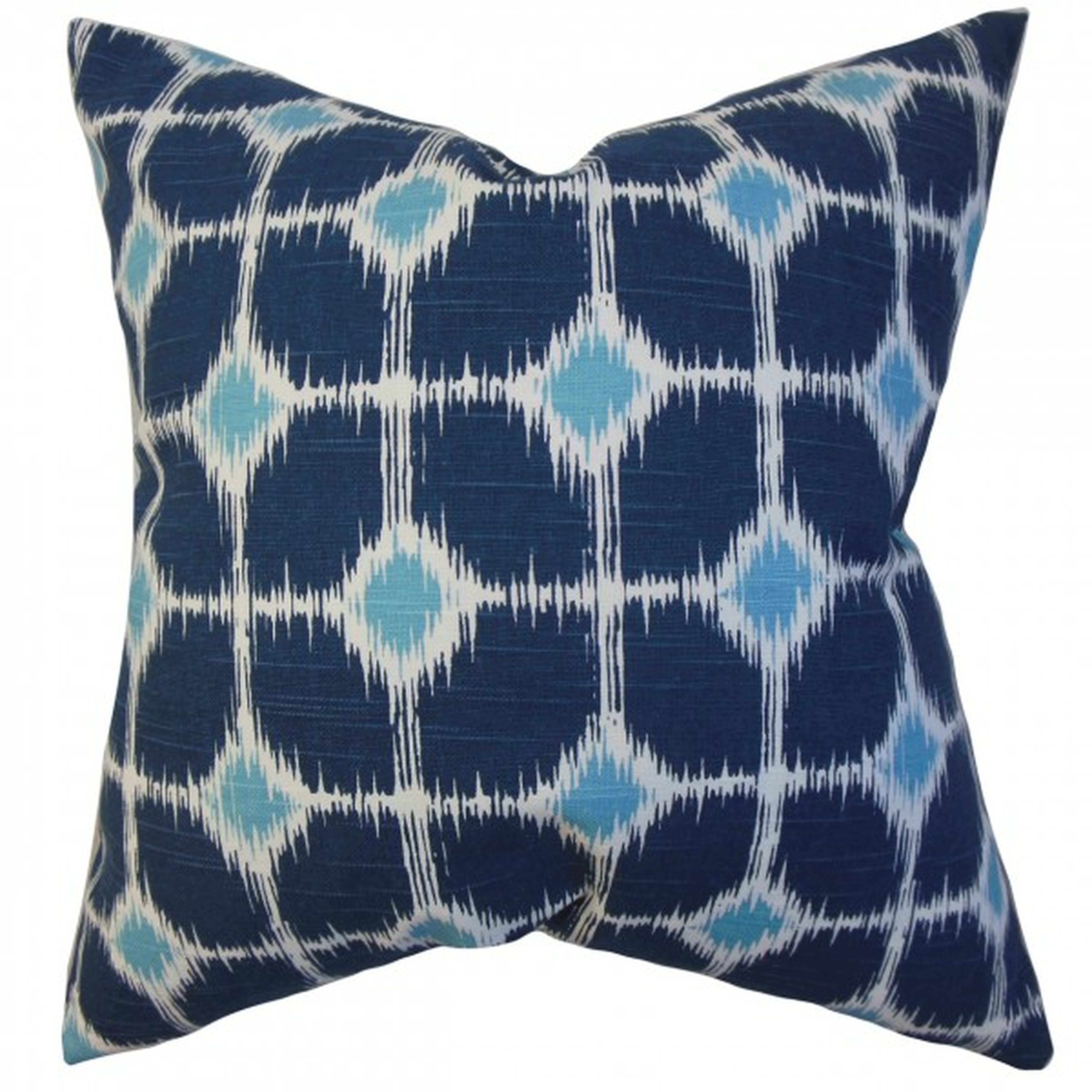 Kyd Geometric Pillow Blue - 18" x 18" - Polyester Insert - Linen & Seam