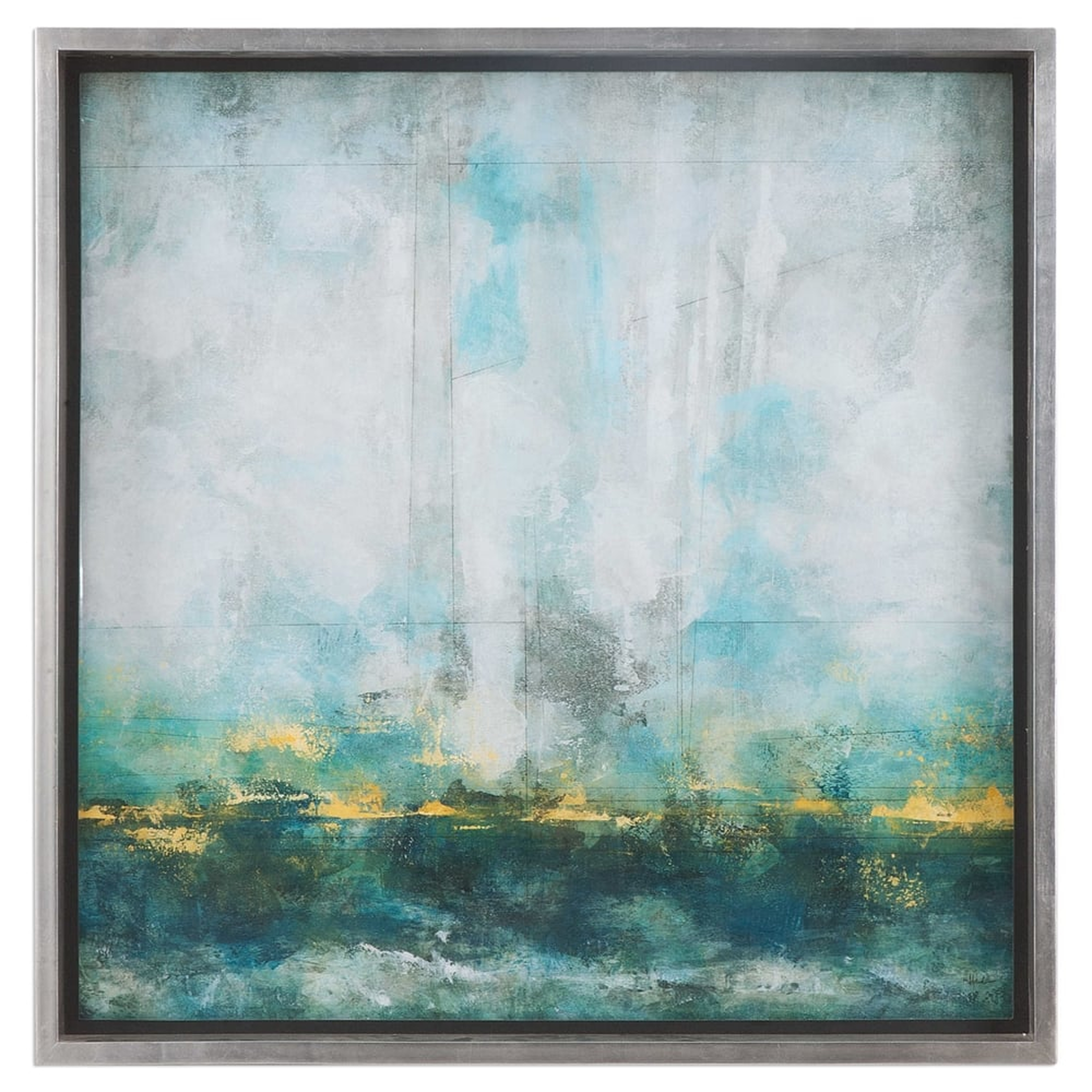 Aqua Blue - Silver Frame - No Mat - Uttermost