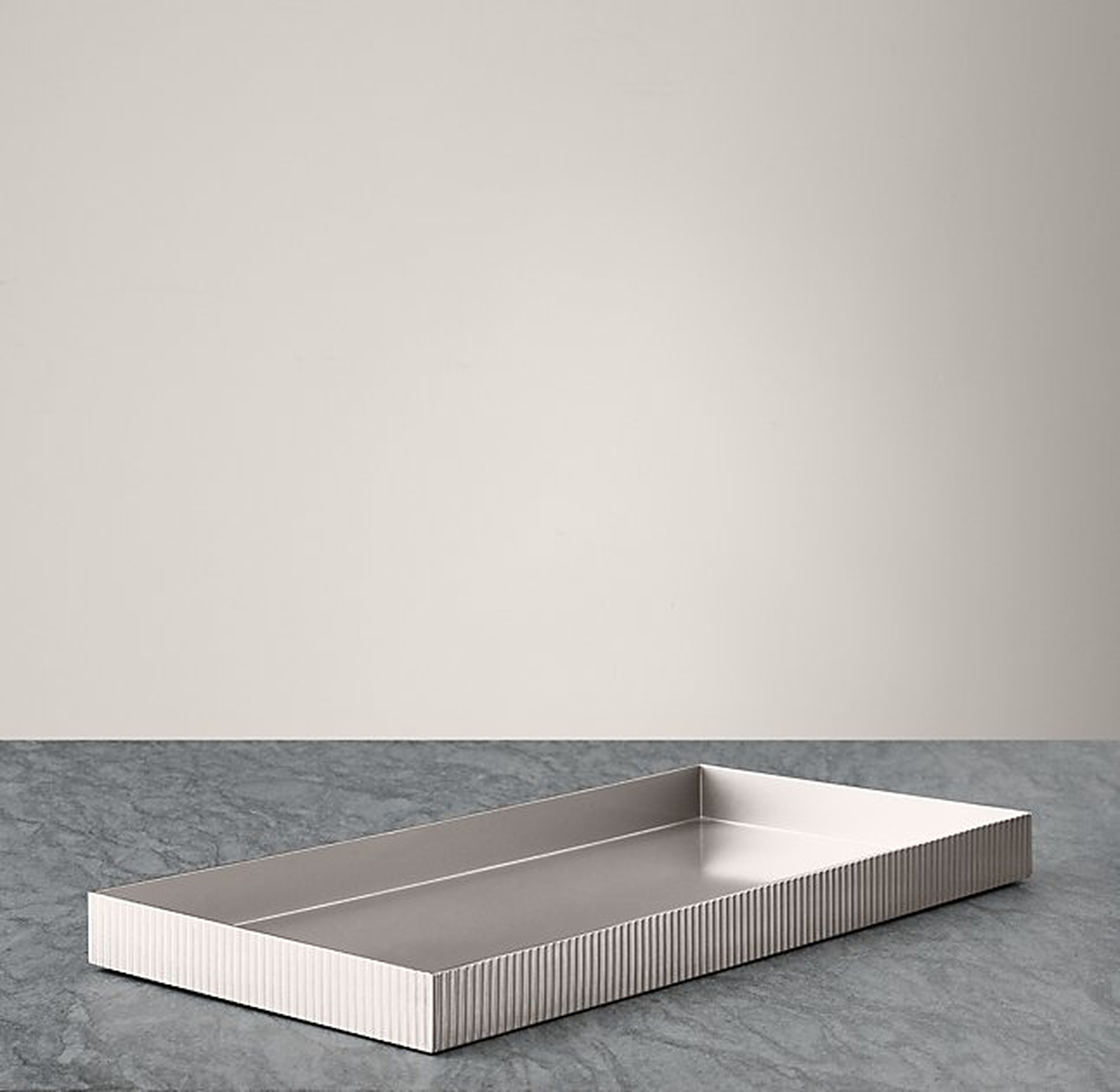 RIBBED METAL TRAY - POLISHED NICKEL - RH