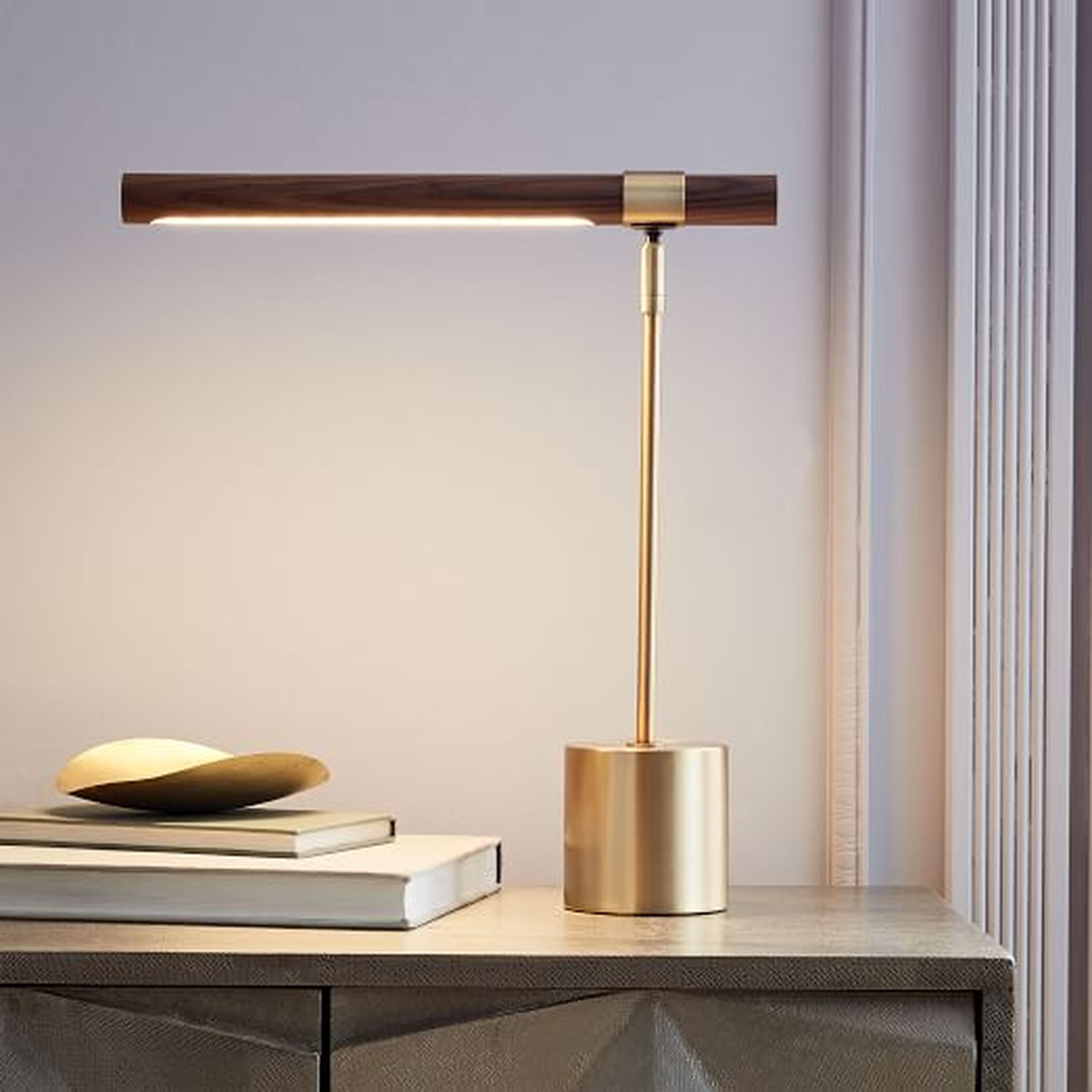 Linear Wood LED Table Lamp - West Elm