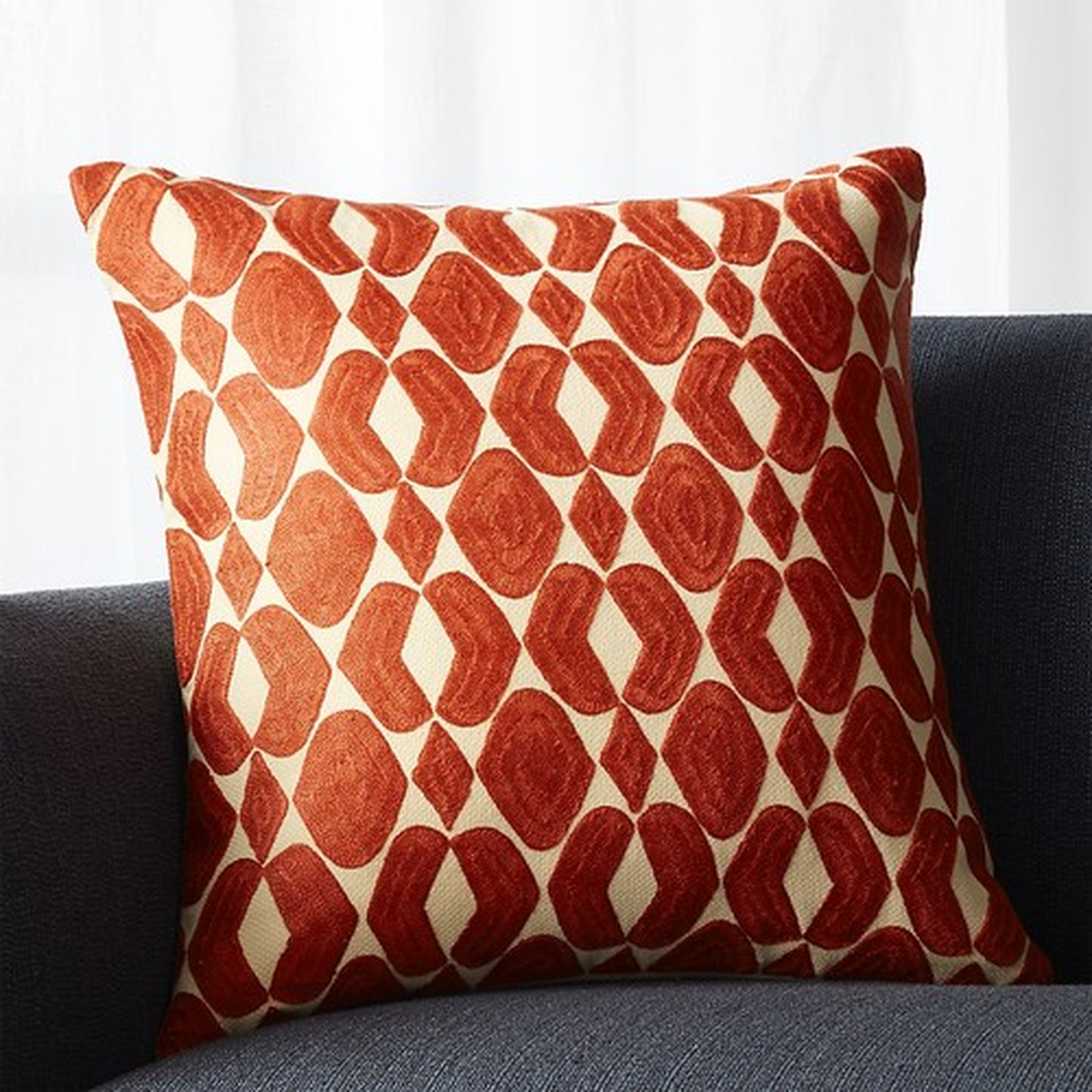 Piet Orange 20" Pillow with Feather-Down Insert - Crate and Barrel