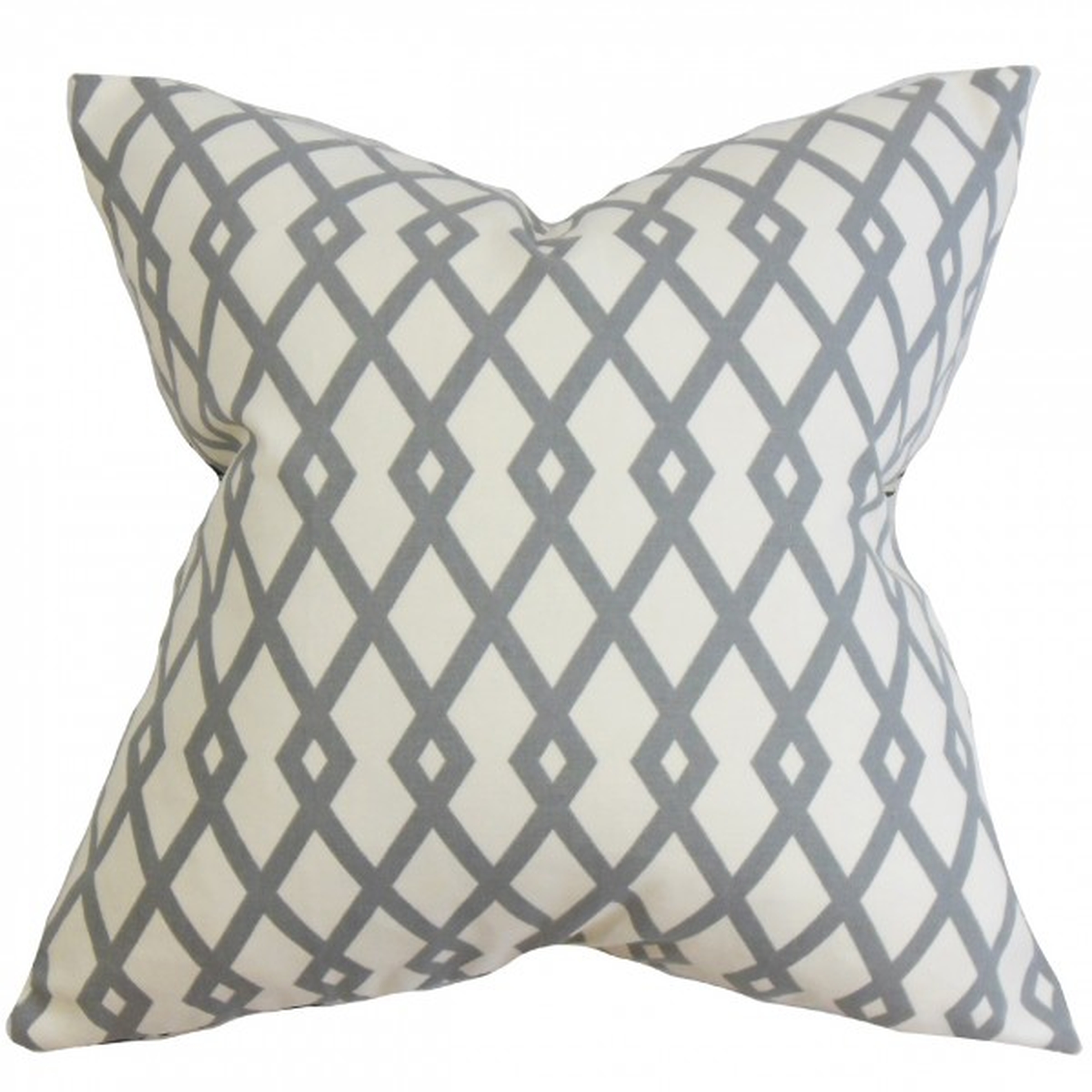 Tova Geometric Pillow Gray - 20" x 20" - Down Insert - Linen & Seam