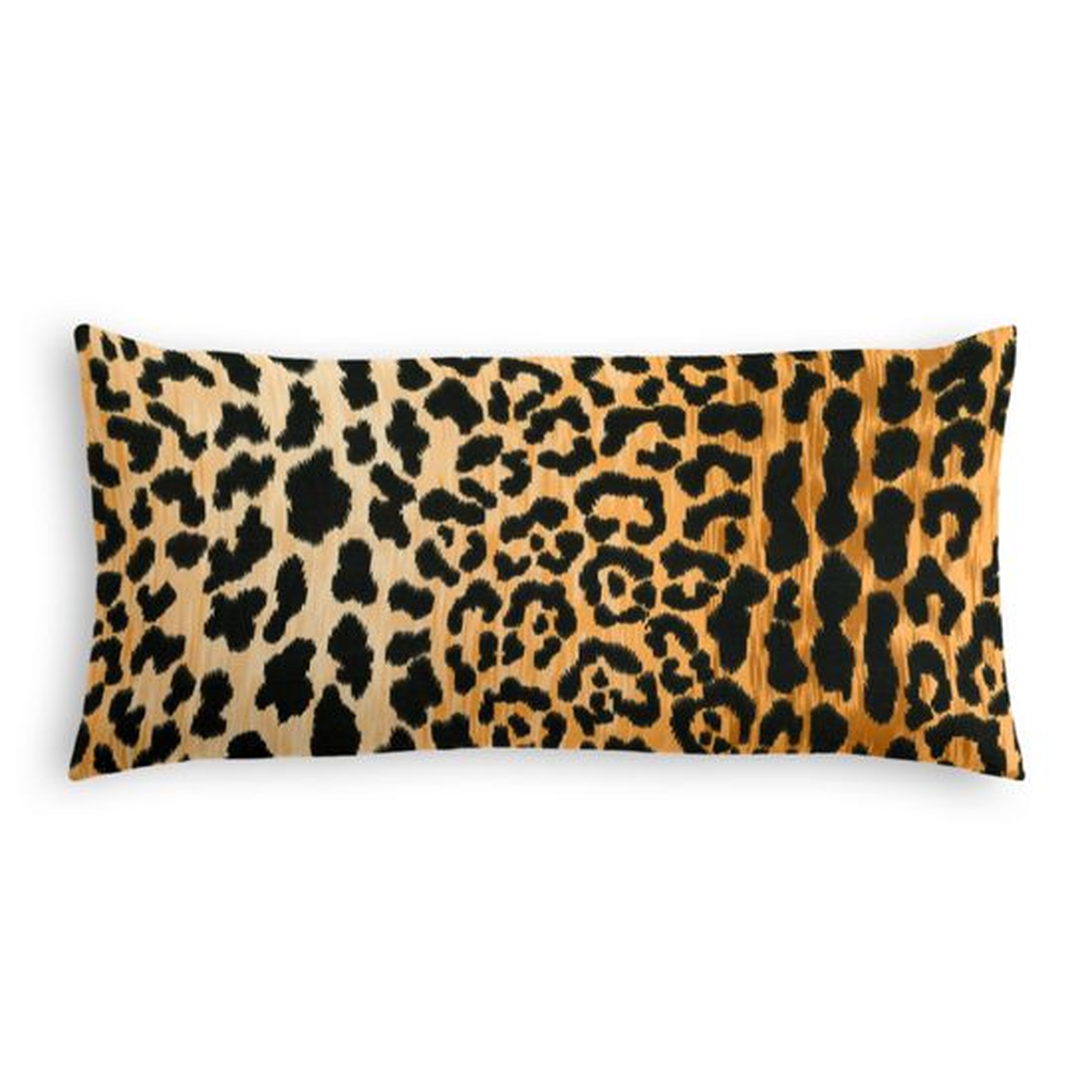 Lumbar Pillow Untamed - Natural - Leopard  - 12'' x 24'' with Down insert - Loom Decor