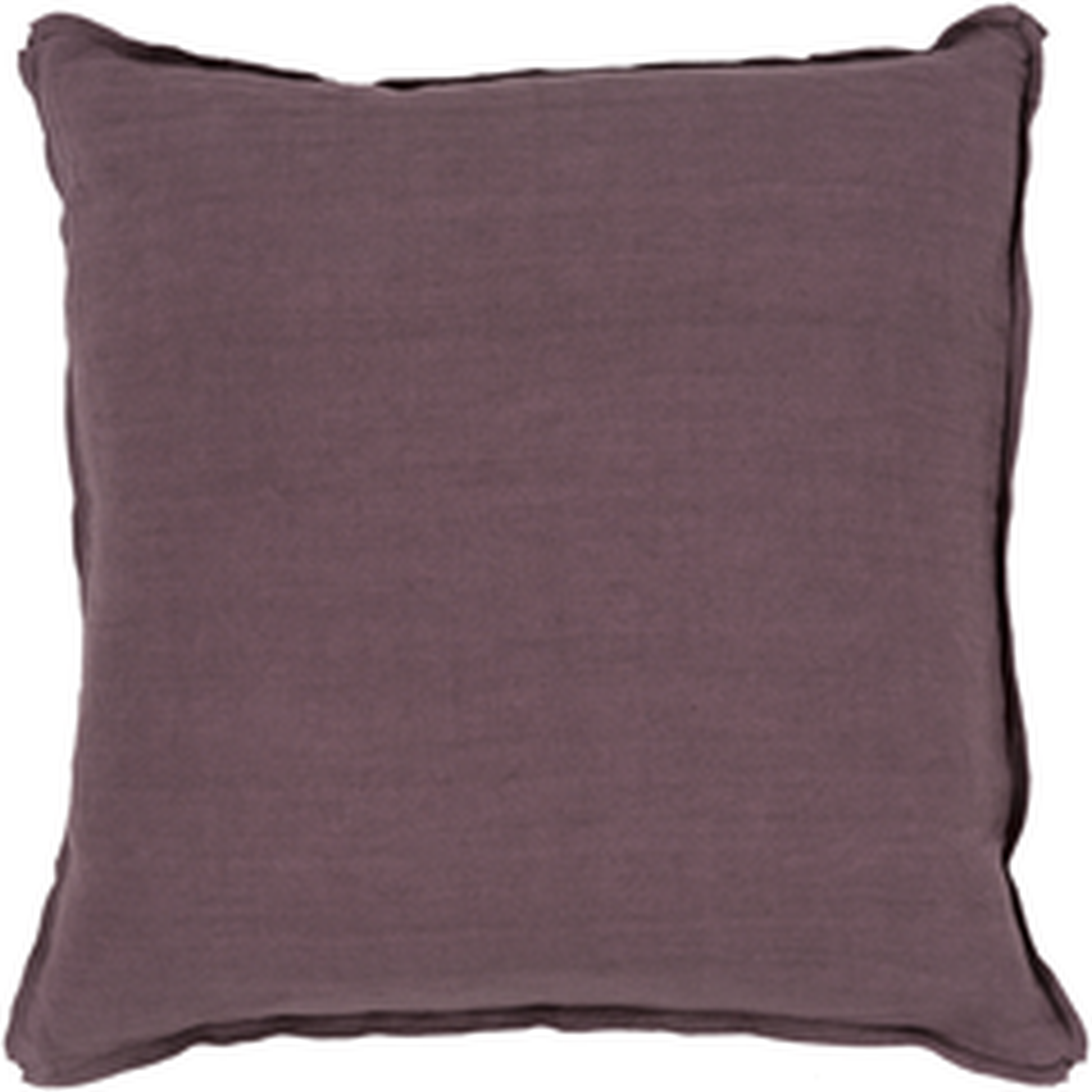 Purple Solid Pillow - Eggplant - 18'' x 18''-Down Insert - Surya