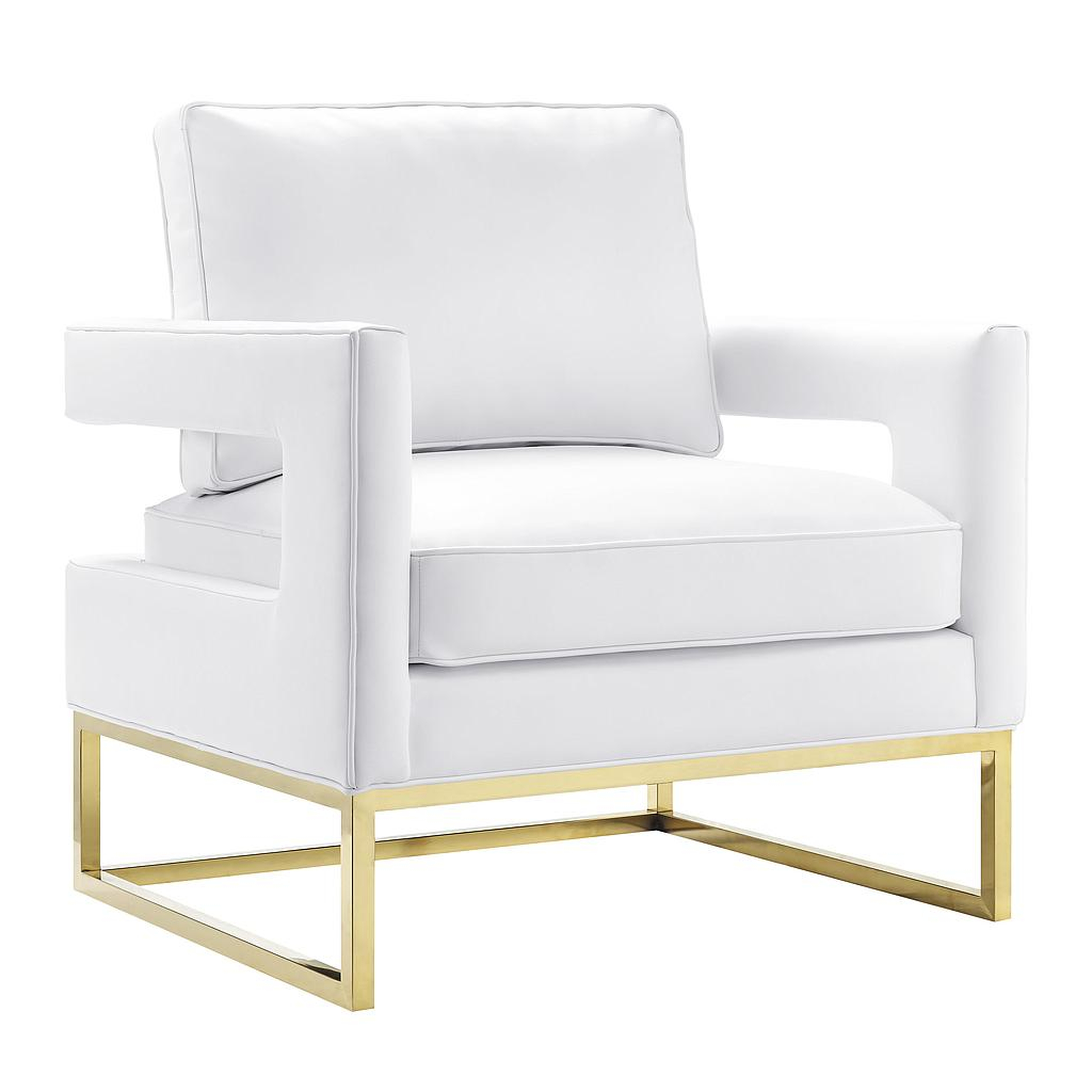 Avery White Leather Chair - Maren Home