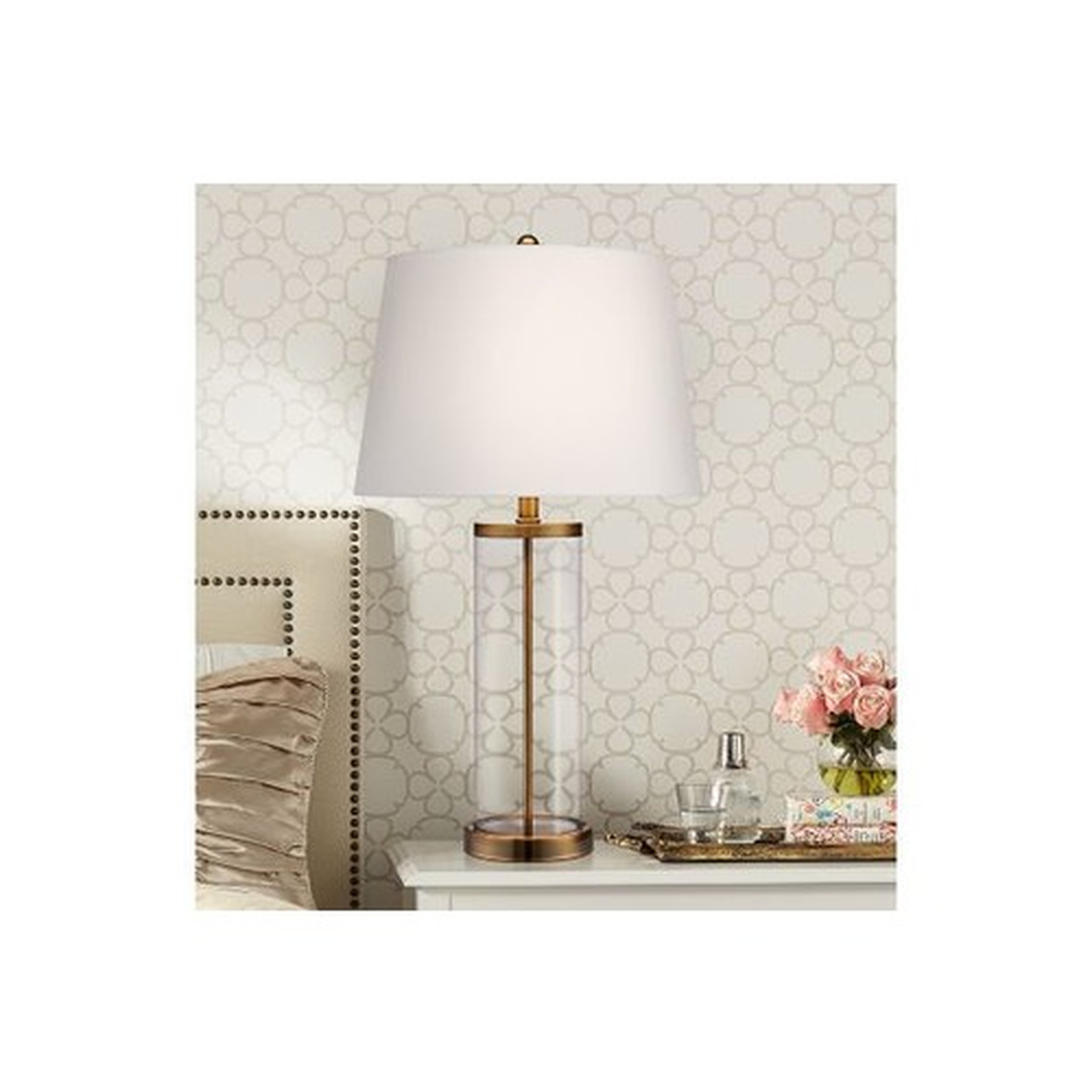 Glass and Gold Cylinder Fillable Table Lamp - Lamps Plus
