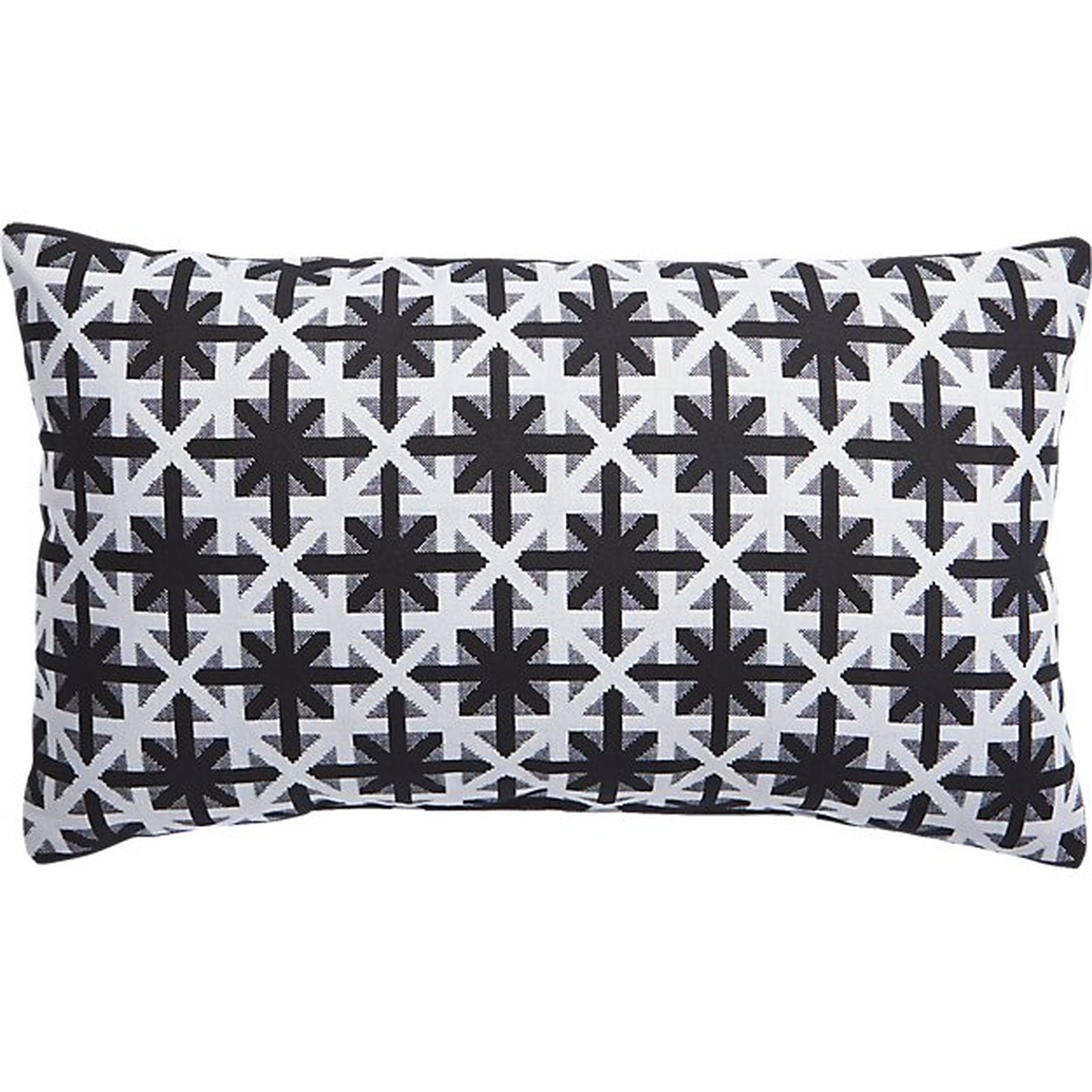 20"x12" cafe white and black outdoor pillow - CB2