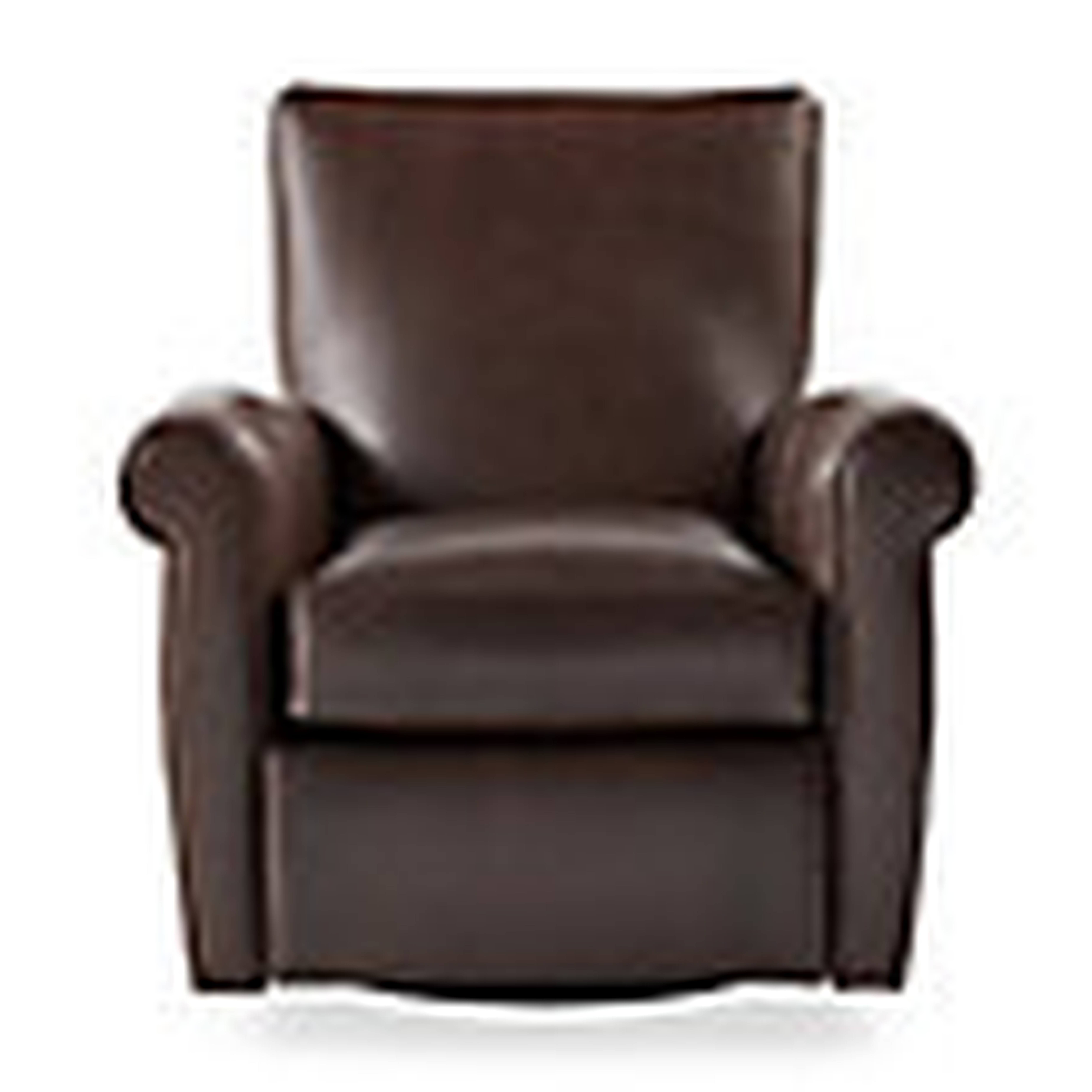 DUVALL 35" LEATHER SWIVEL RECLINER IN LEAR CHOCOLATE - Arhaus