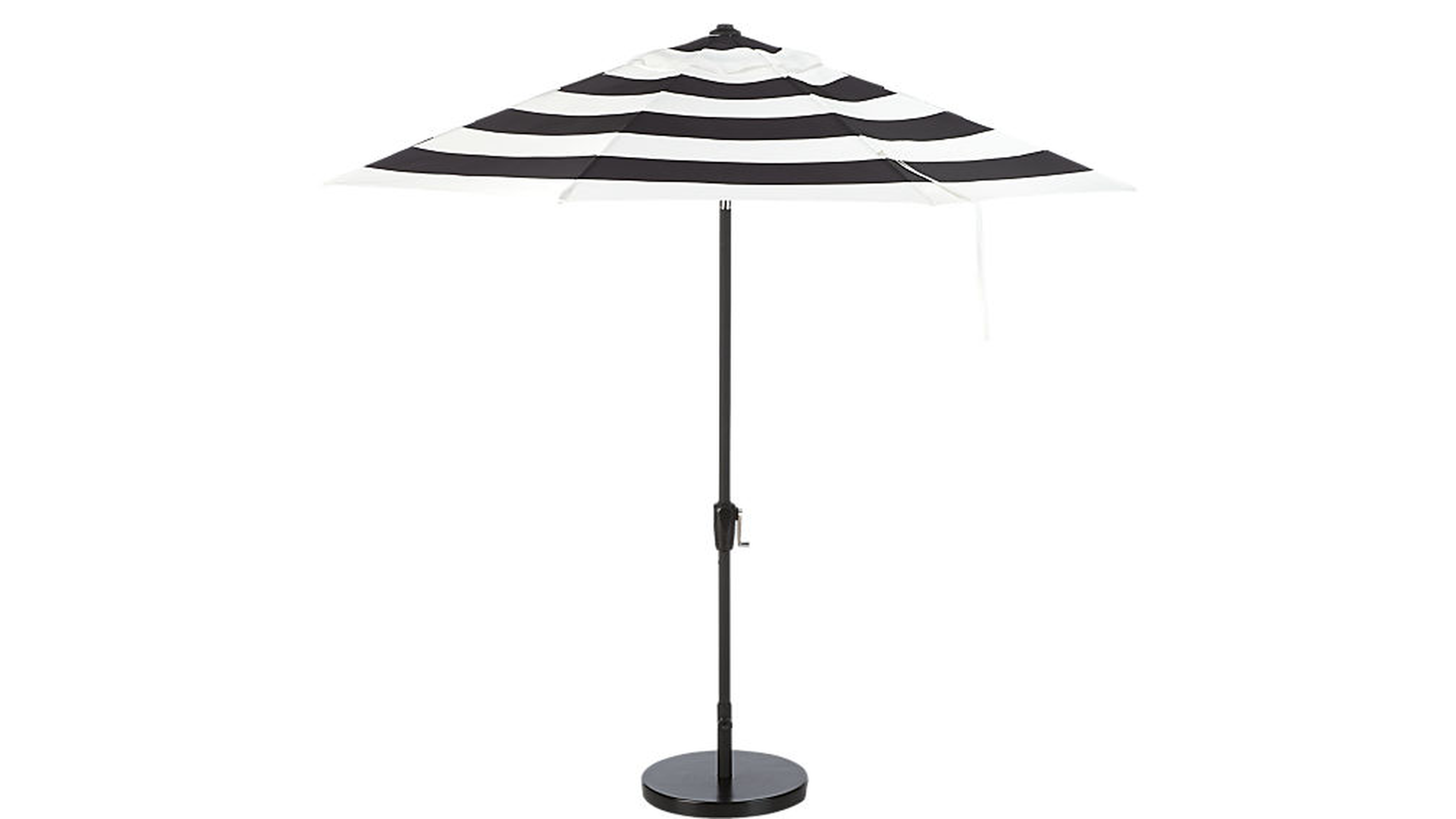 shadow round black and white stripe umbrella - CB2