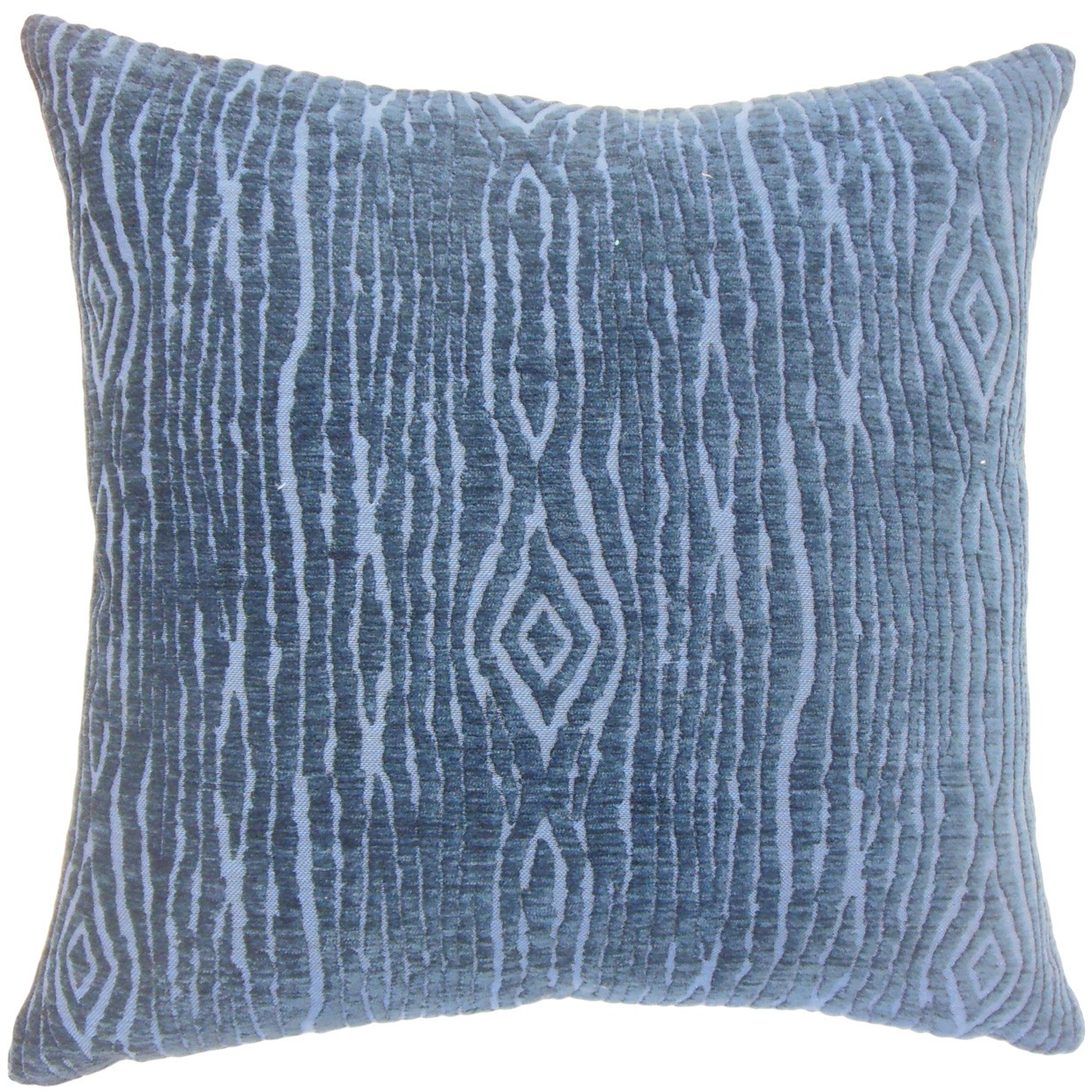 Indira Solid Pillow - 18" x 18" with Down Insert - Linen & Seam