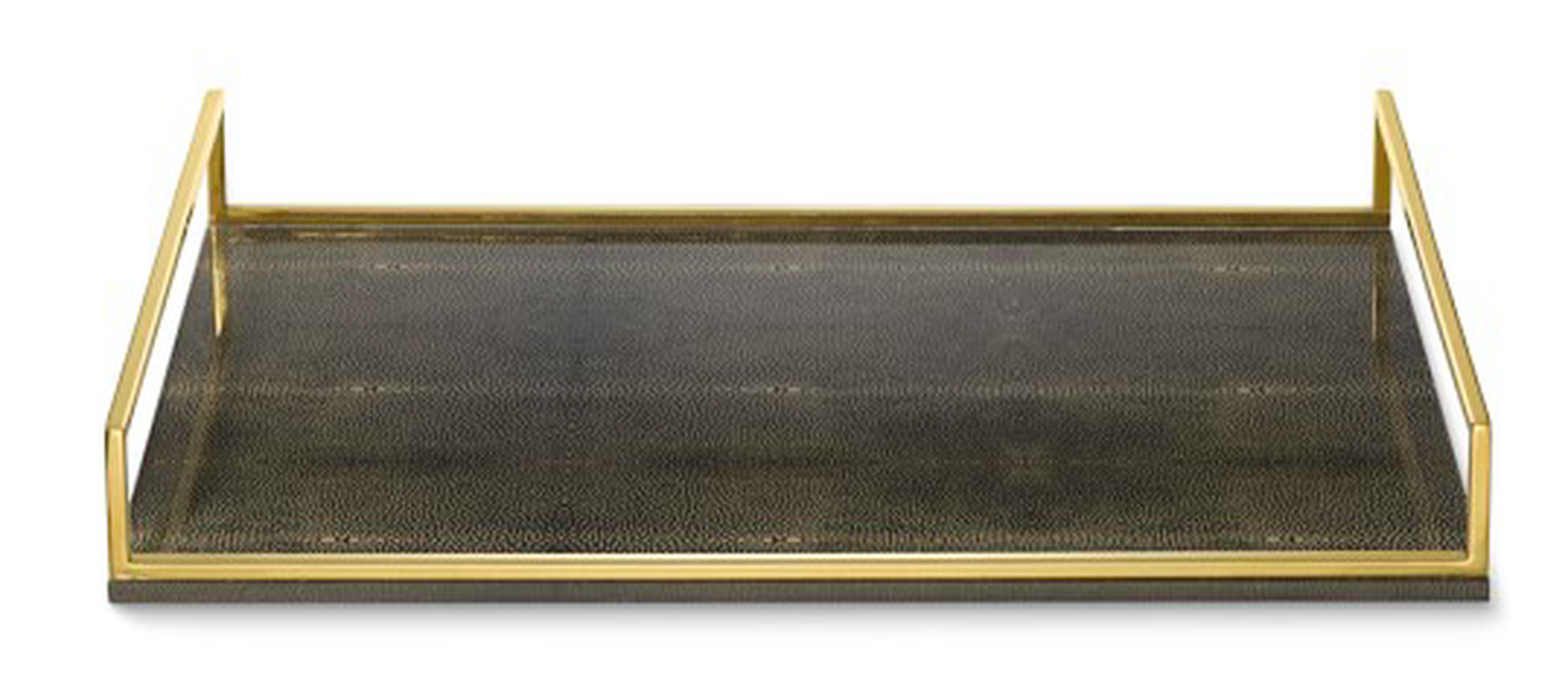 Printed Shagreen and Brass Tray - Williams Sonoma Home