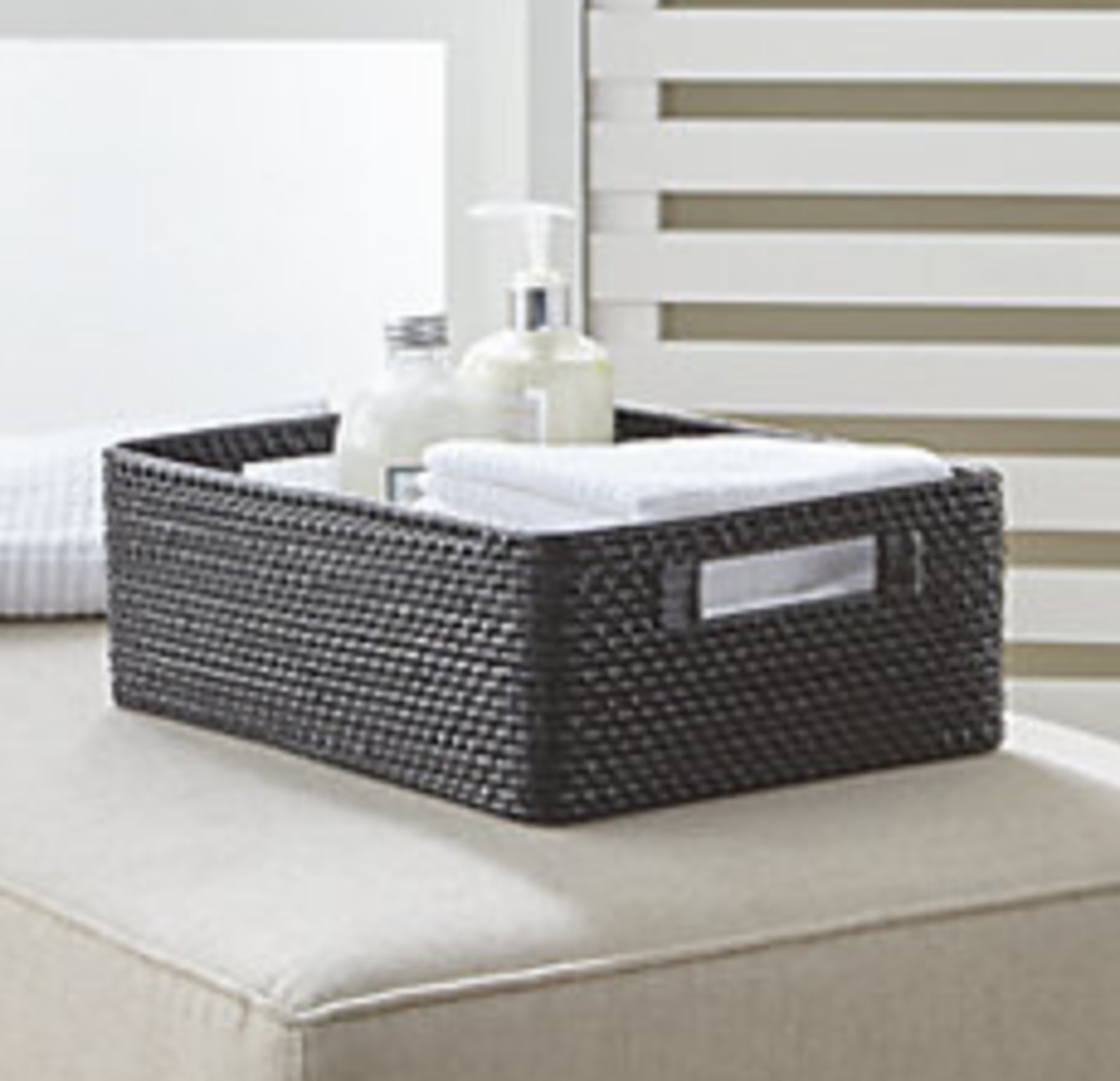 Sedona Black Low Open Tote - Crate and Barrel