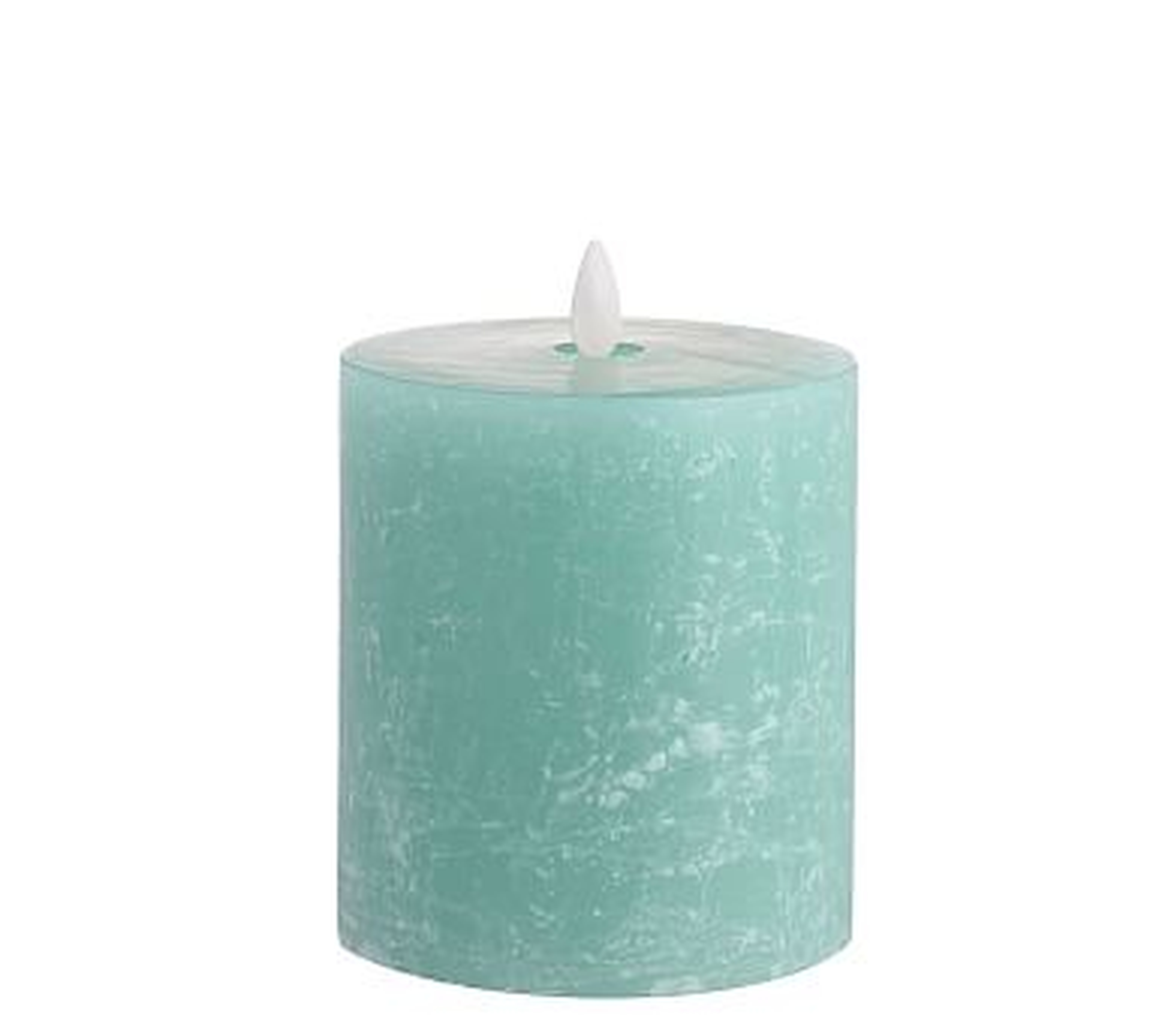 Premium Flicker Flameless Textured Candle, Seaglass, 4x4.5" - Pottery Barn