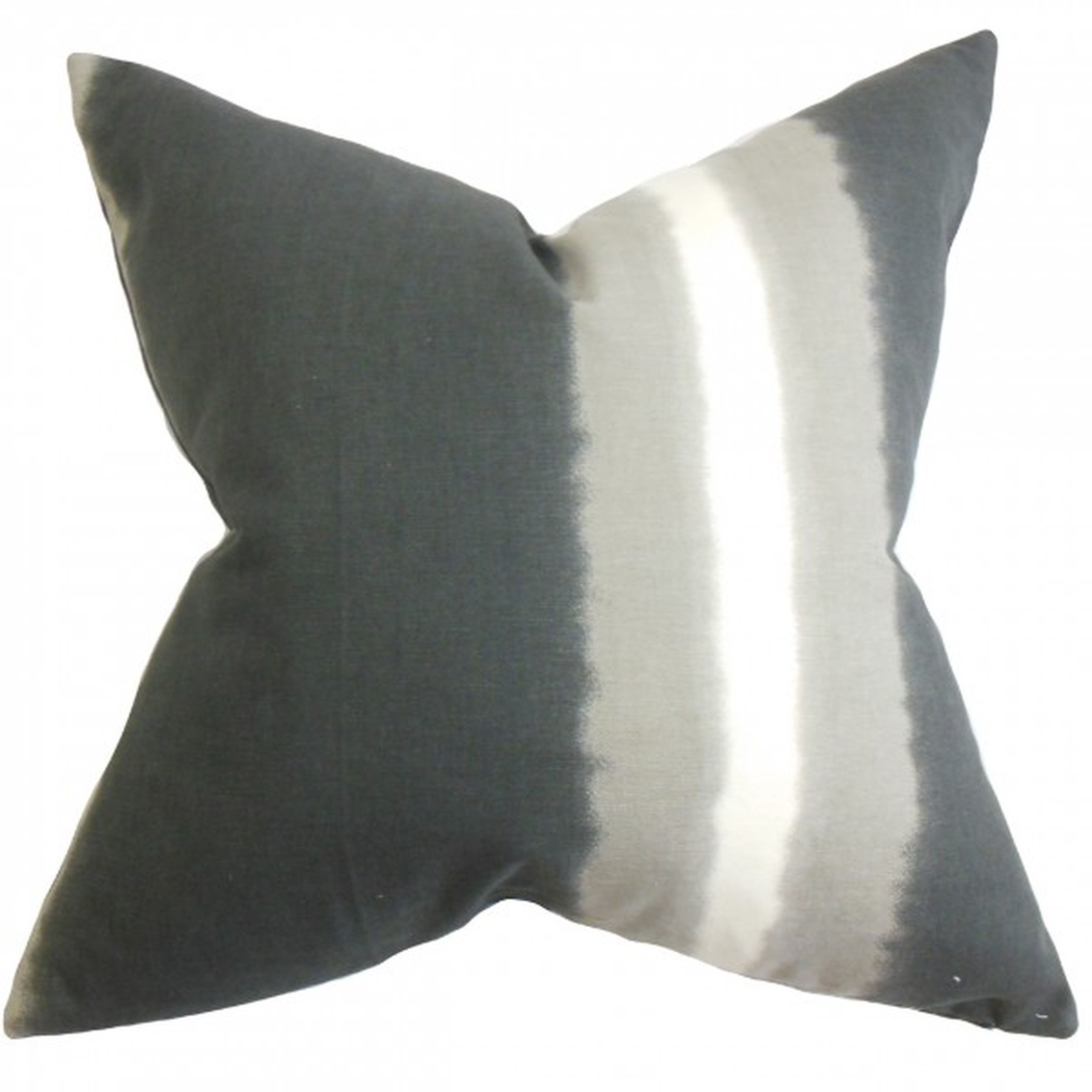 Djuna Stripe Pillow Gray- 20" x 20", Down Insert - Linen & Seam