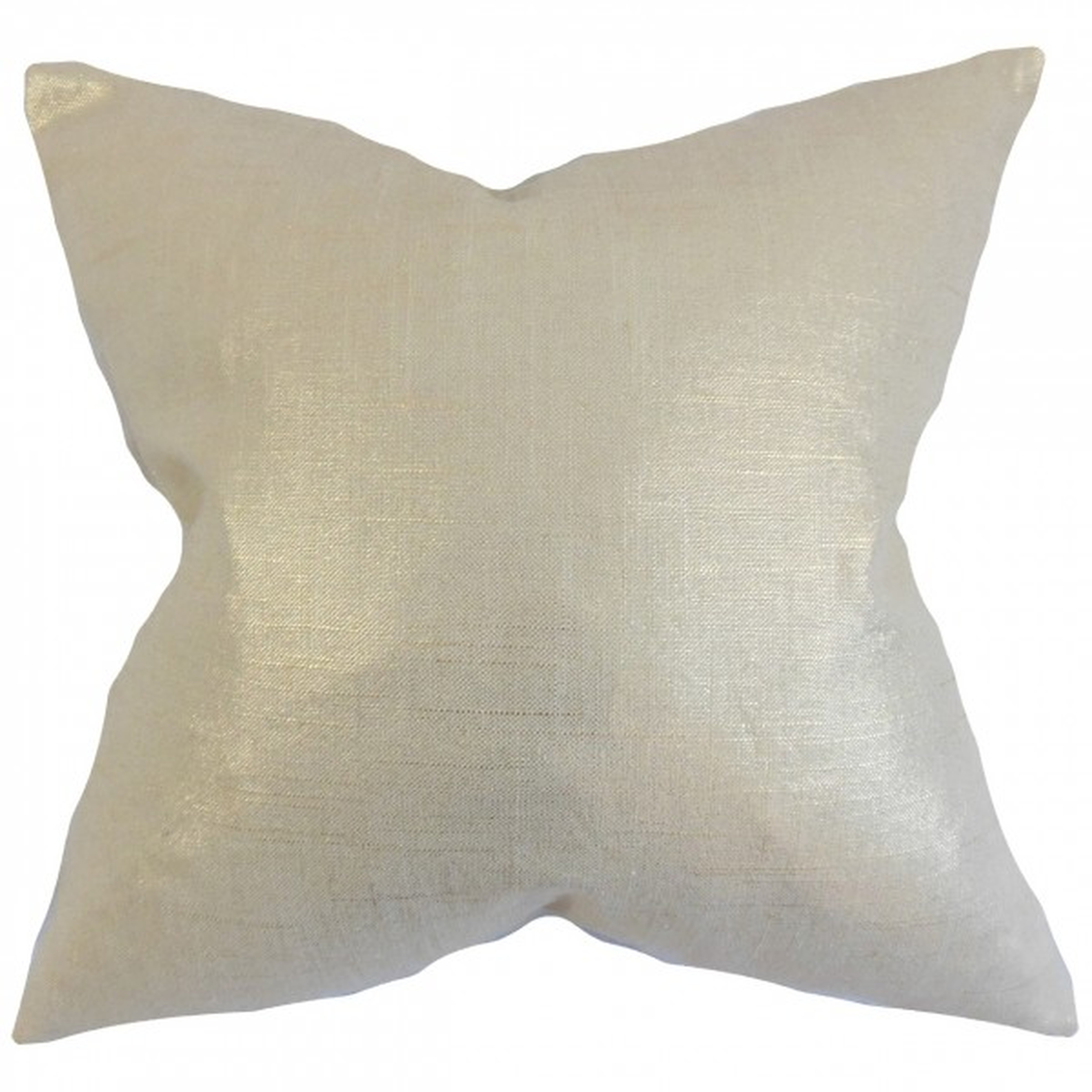 Florin Solid Pillow Antique Gold - 18" x 18" - Down Insert - Linen & Seam
