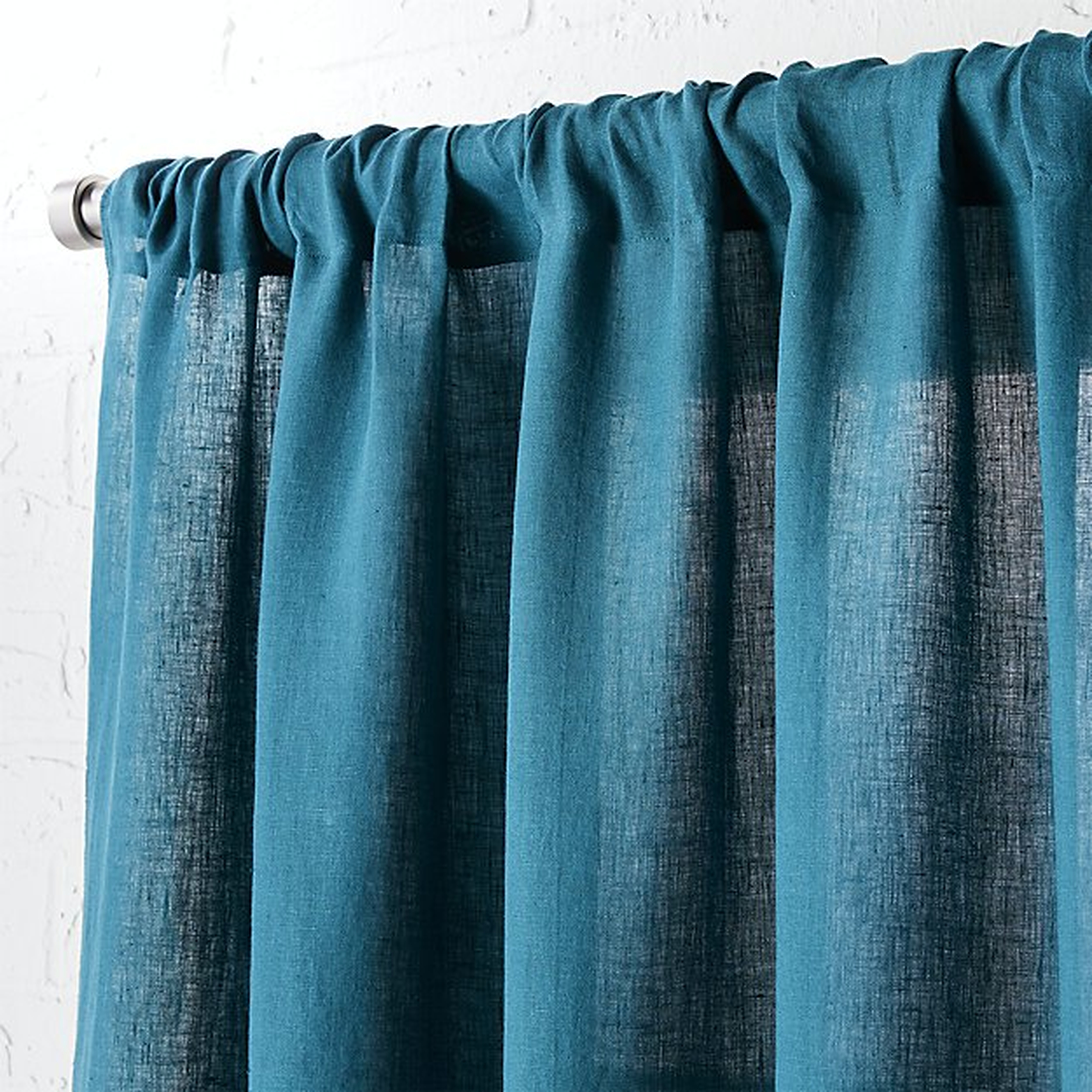 linen teal curtain panel 48"x96" - CB2