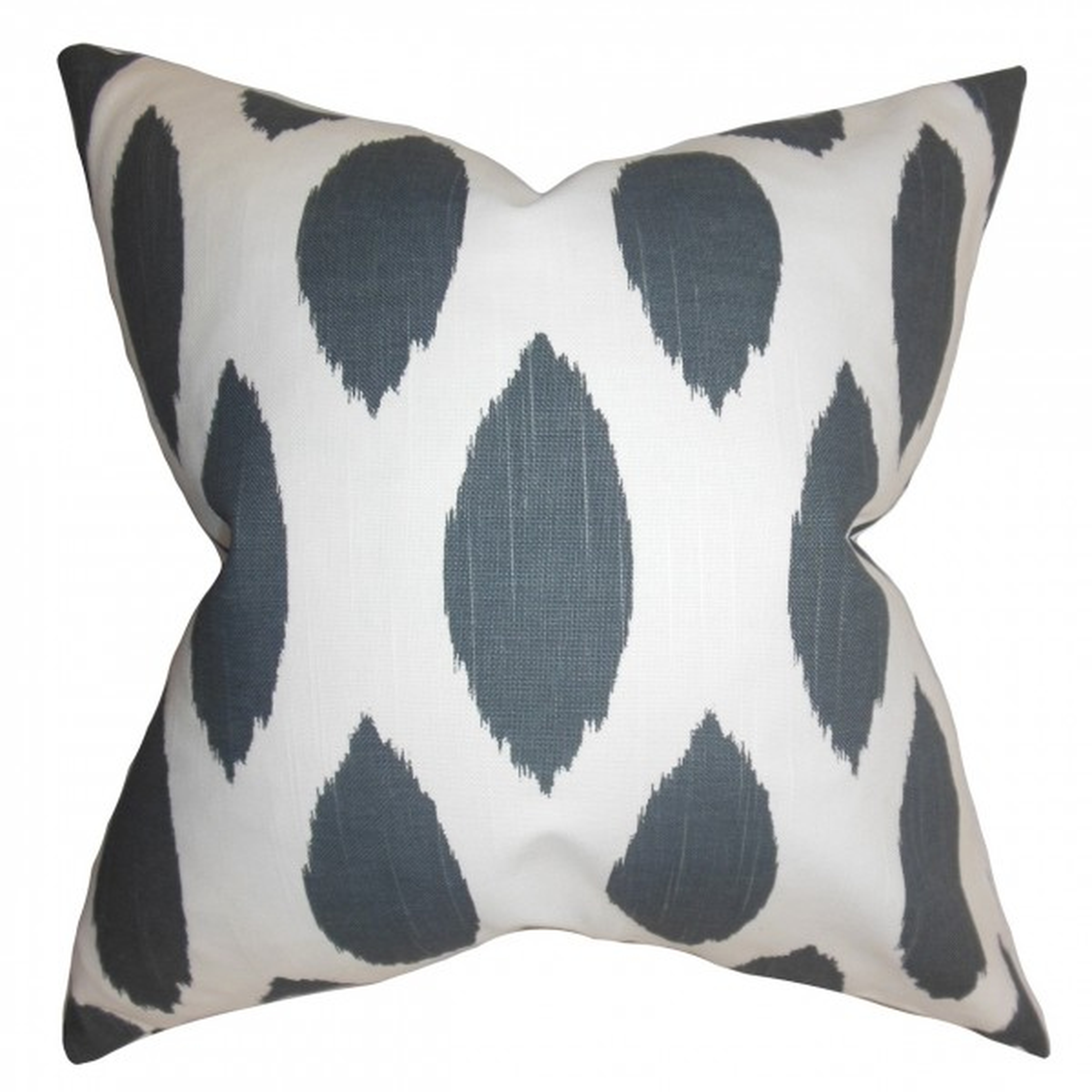 Juliaca Ikat Pillow Gray - 18" x 18" - Polyester Insert - Linen & Seam