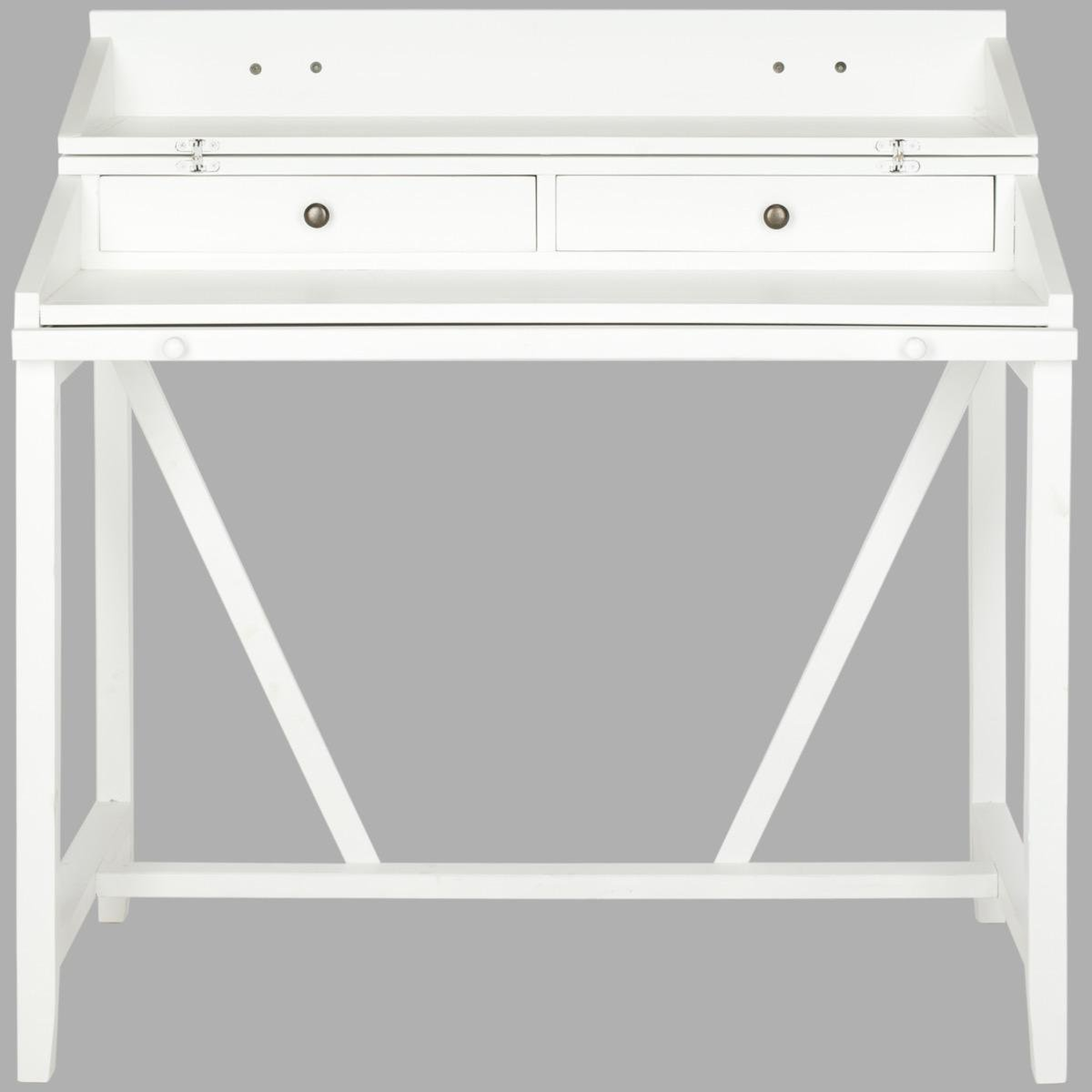 Wyatt Writing Desk W/Pull Out- White - Arlo Home