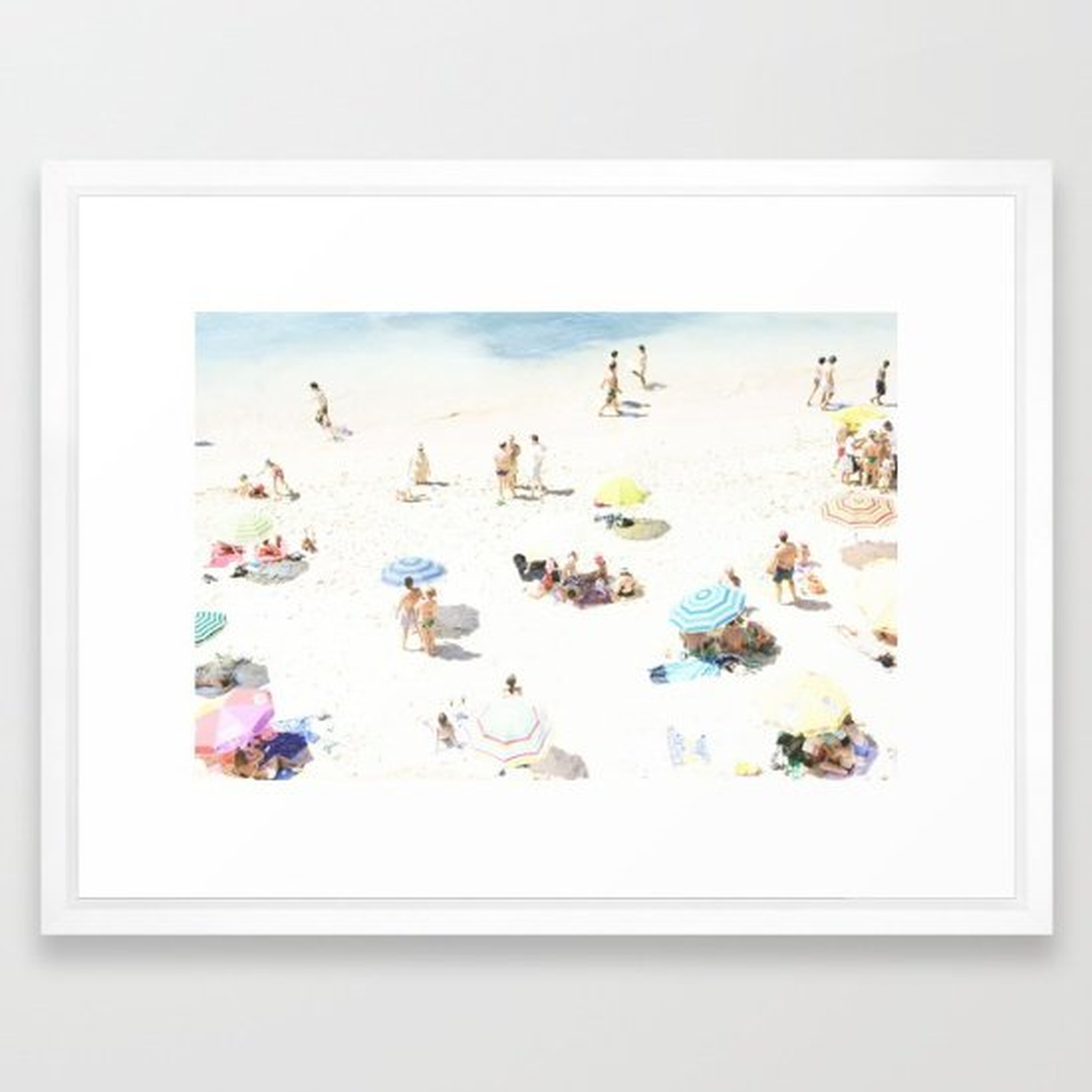 Beach Art Print - 26" x 38" - Vector White frame - Society6