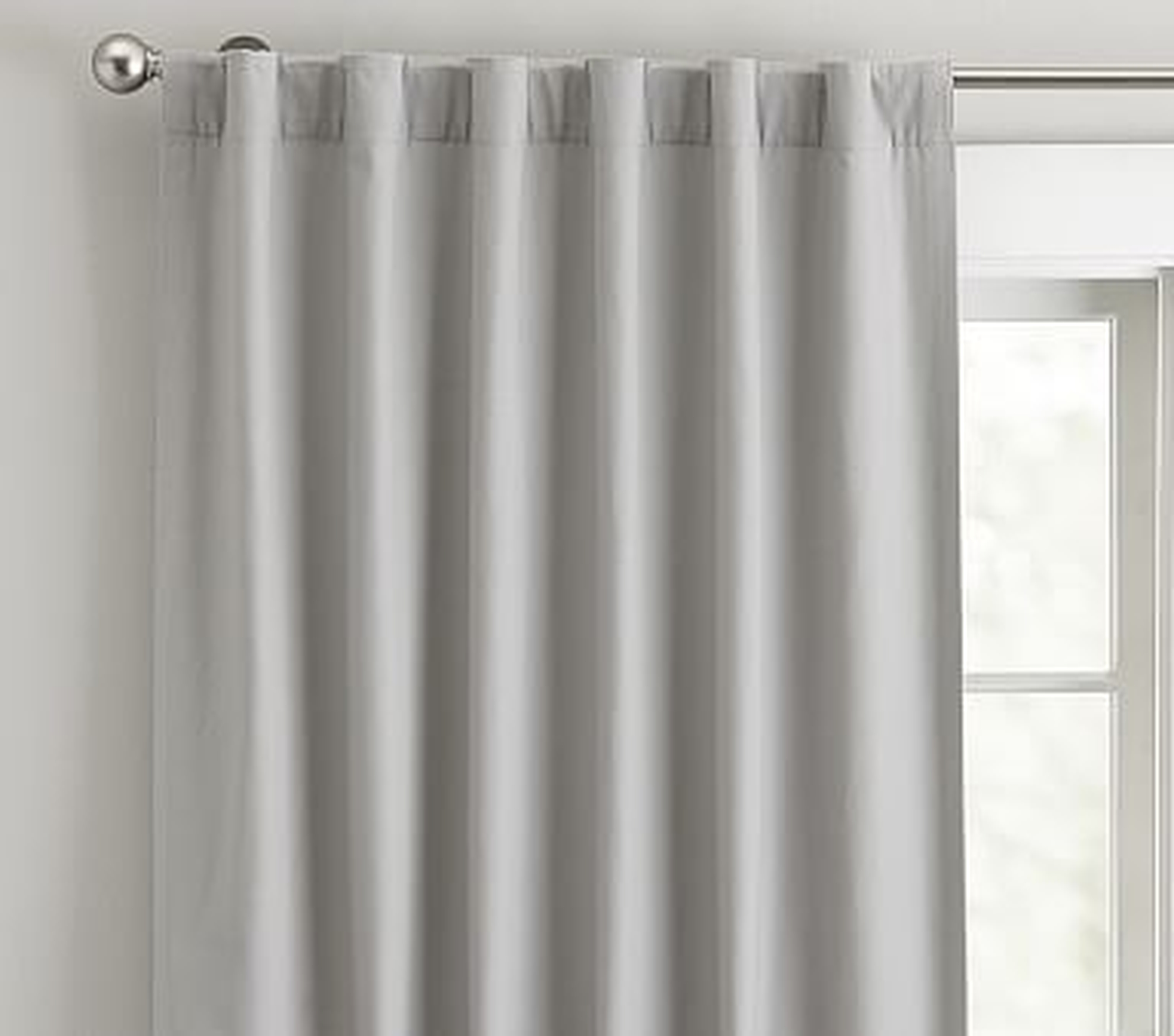 Quincy Cotton Canvas Blackout Curtain/  96" / Gray - Pottery Barn Kids