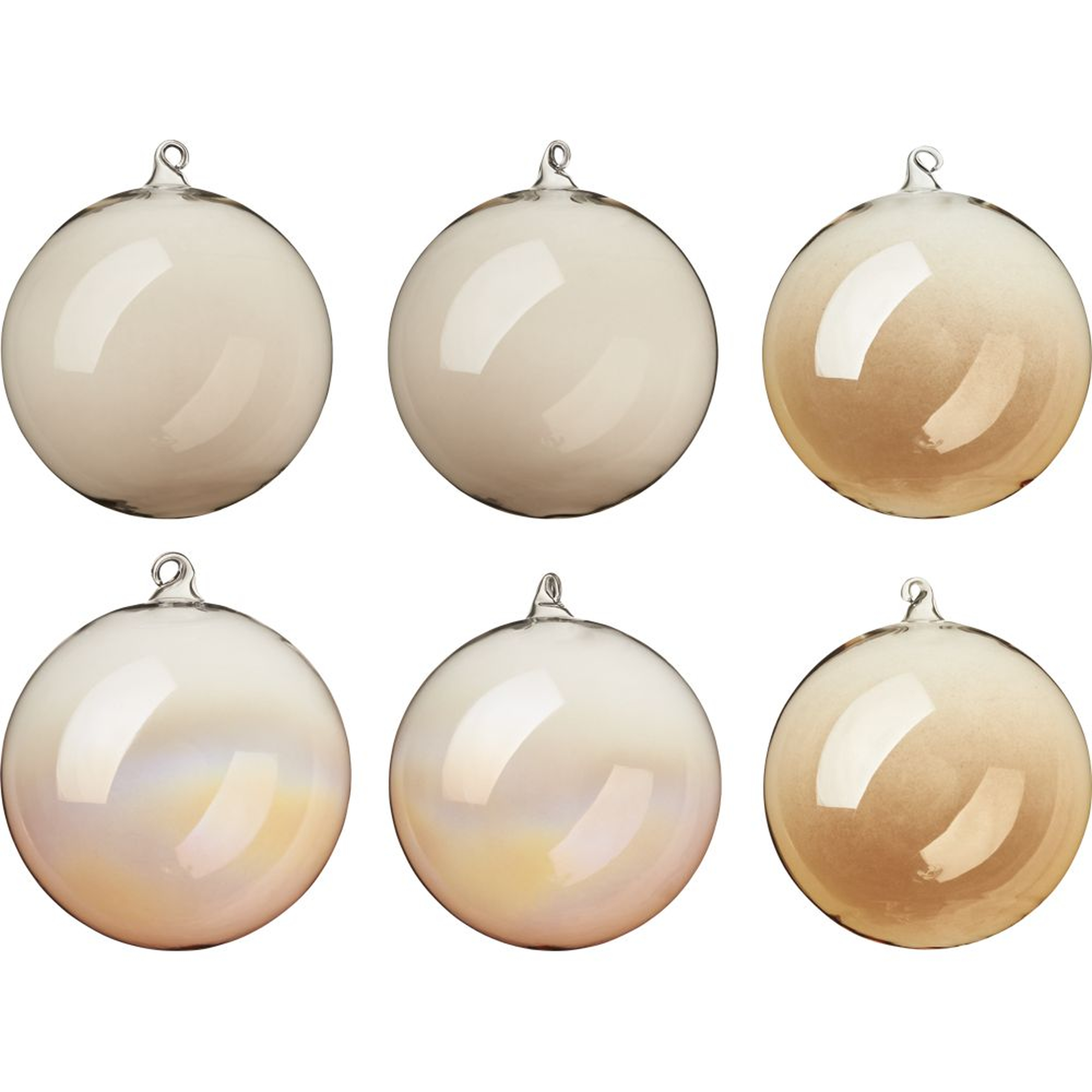 luster gold ornaments set of six - CB2