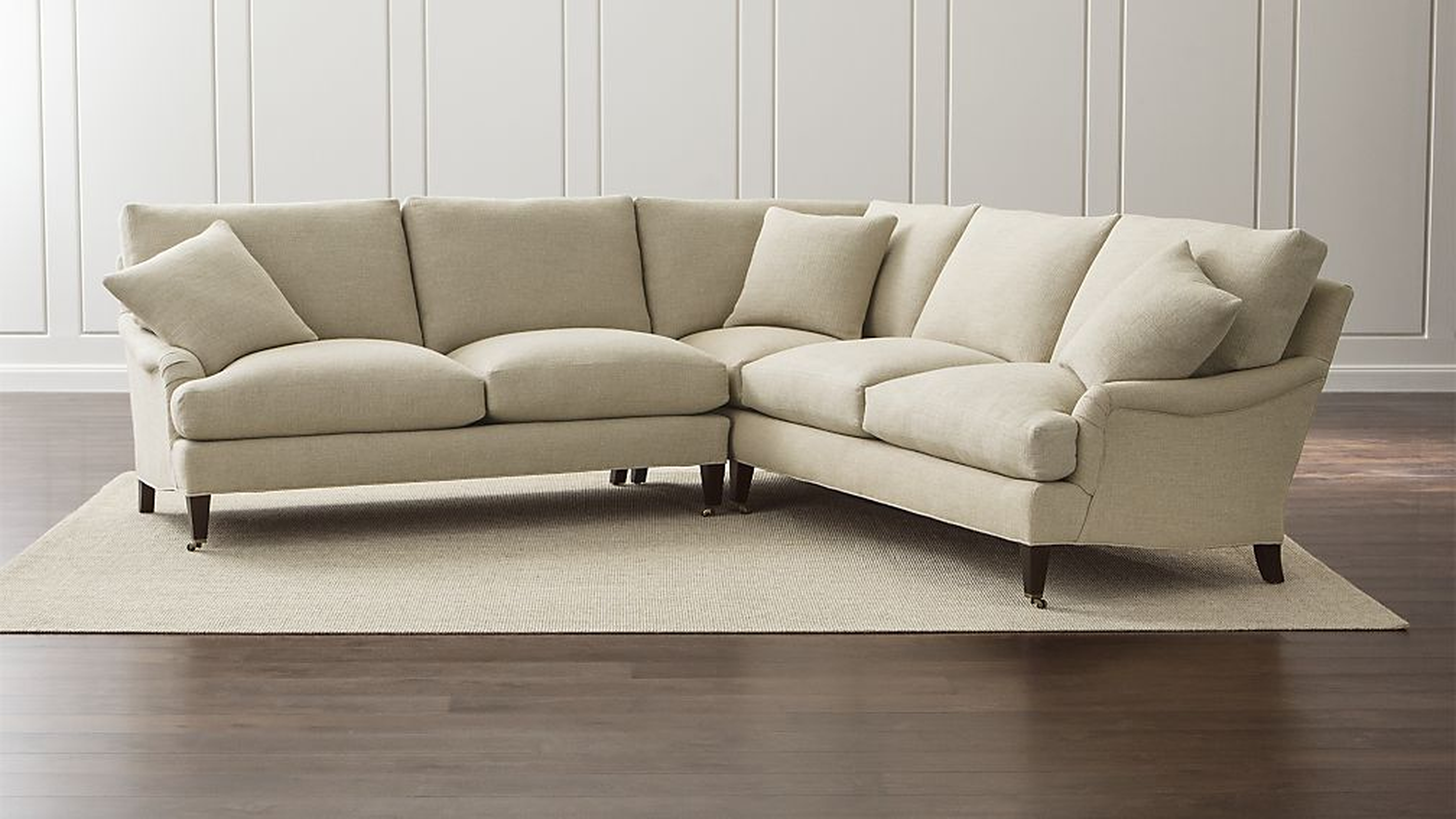 Essex 2-Piece Sectional Sofa with Casters [fabric : Ruffin] - Crate and Barrel