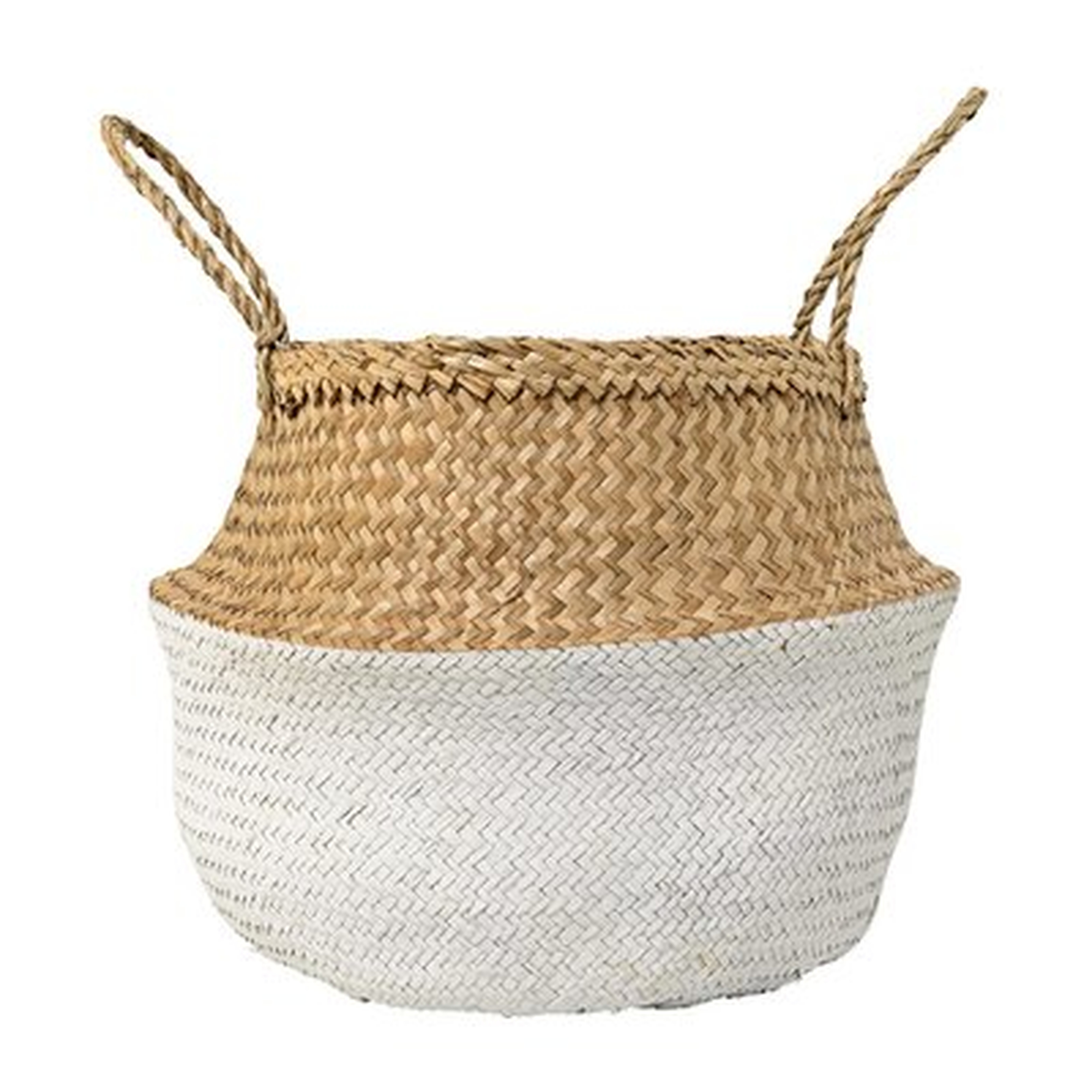 Seagrass Basket with Handles - White - Wayfair