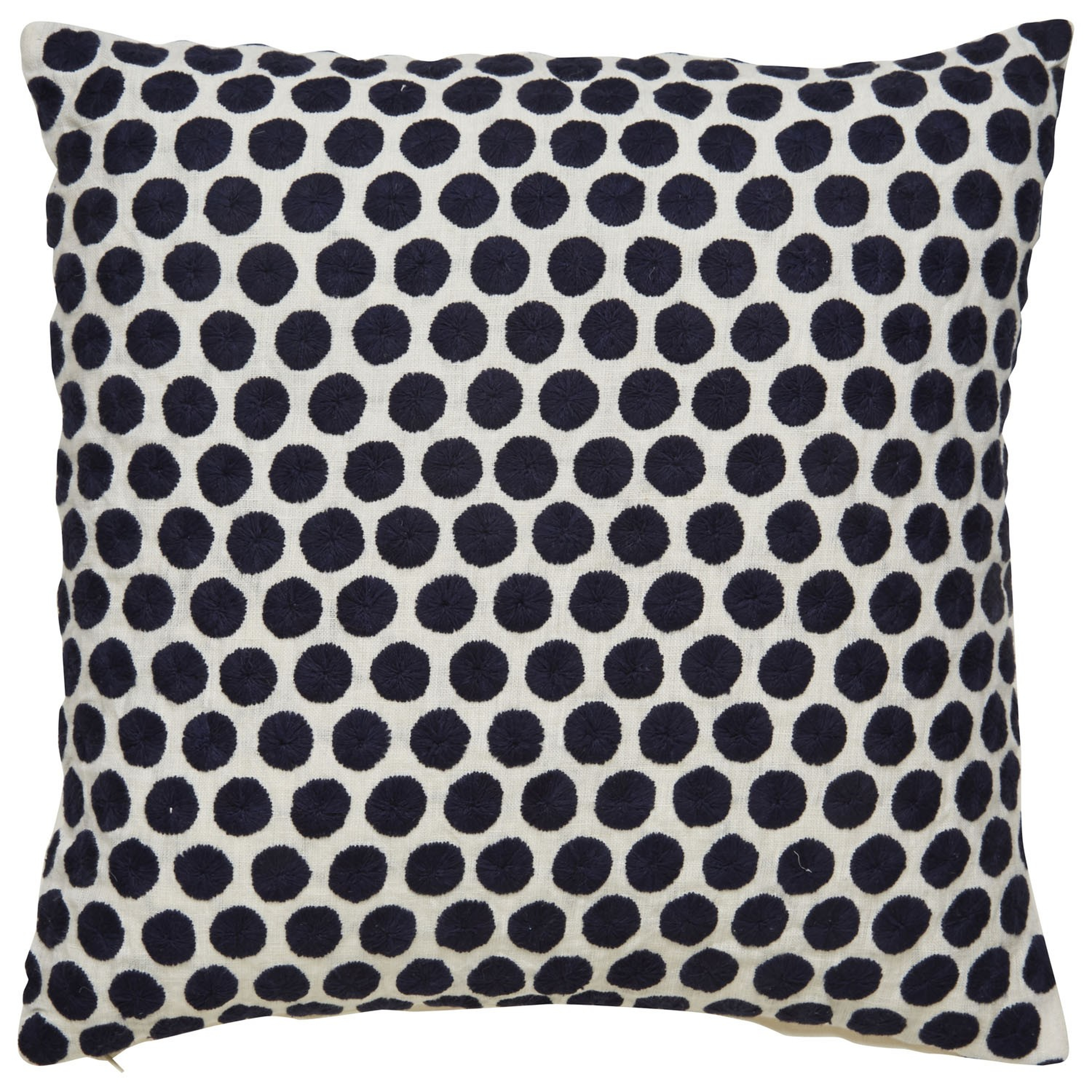 KATE SPADE NEW YORK YORKVILLE EMBROIDERED DOT PILLOW, BLUE - Lulu and Georgia