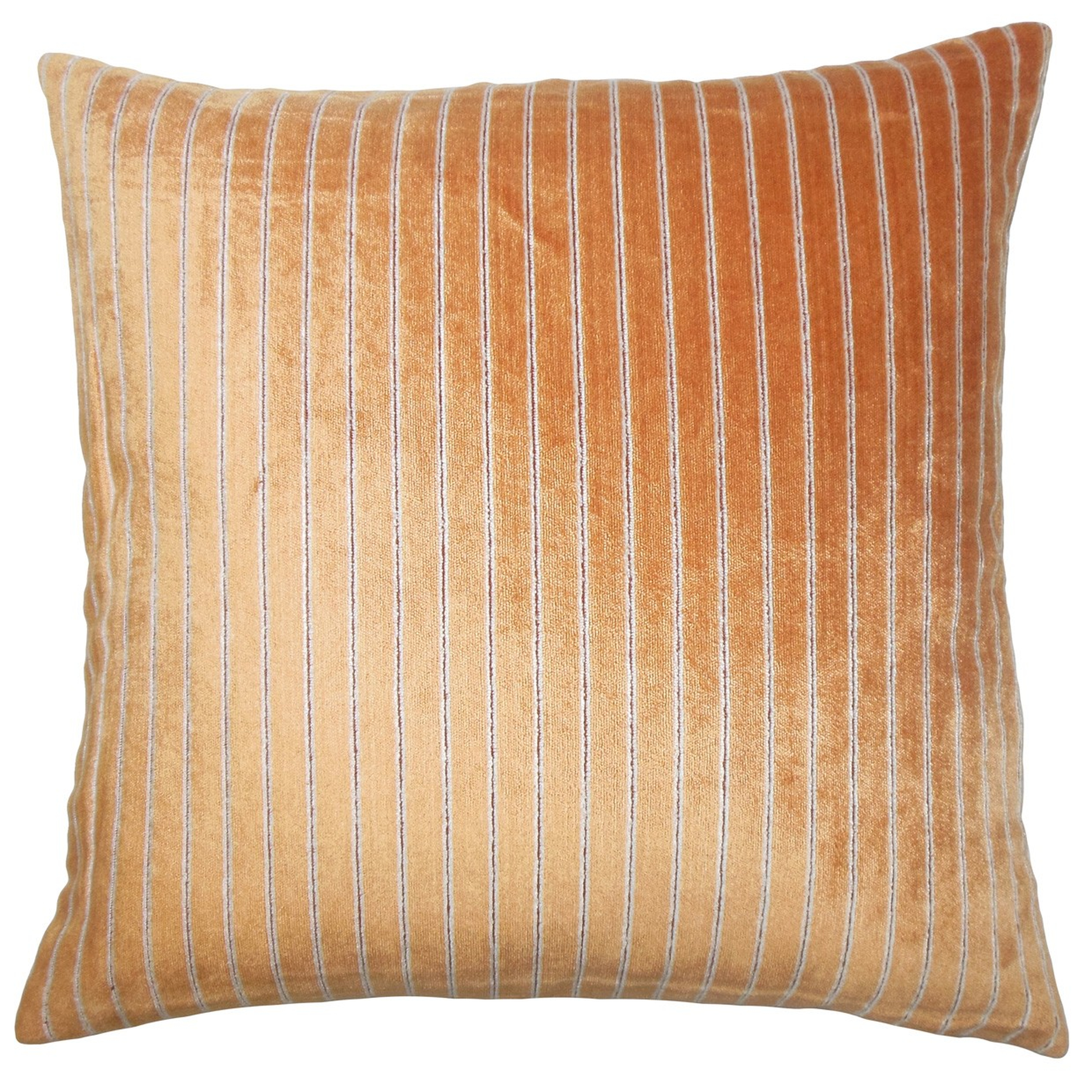 Maaike Striped Pillow Melon - 18" x 18" - Poly insert - Linen & Seam