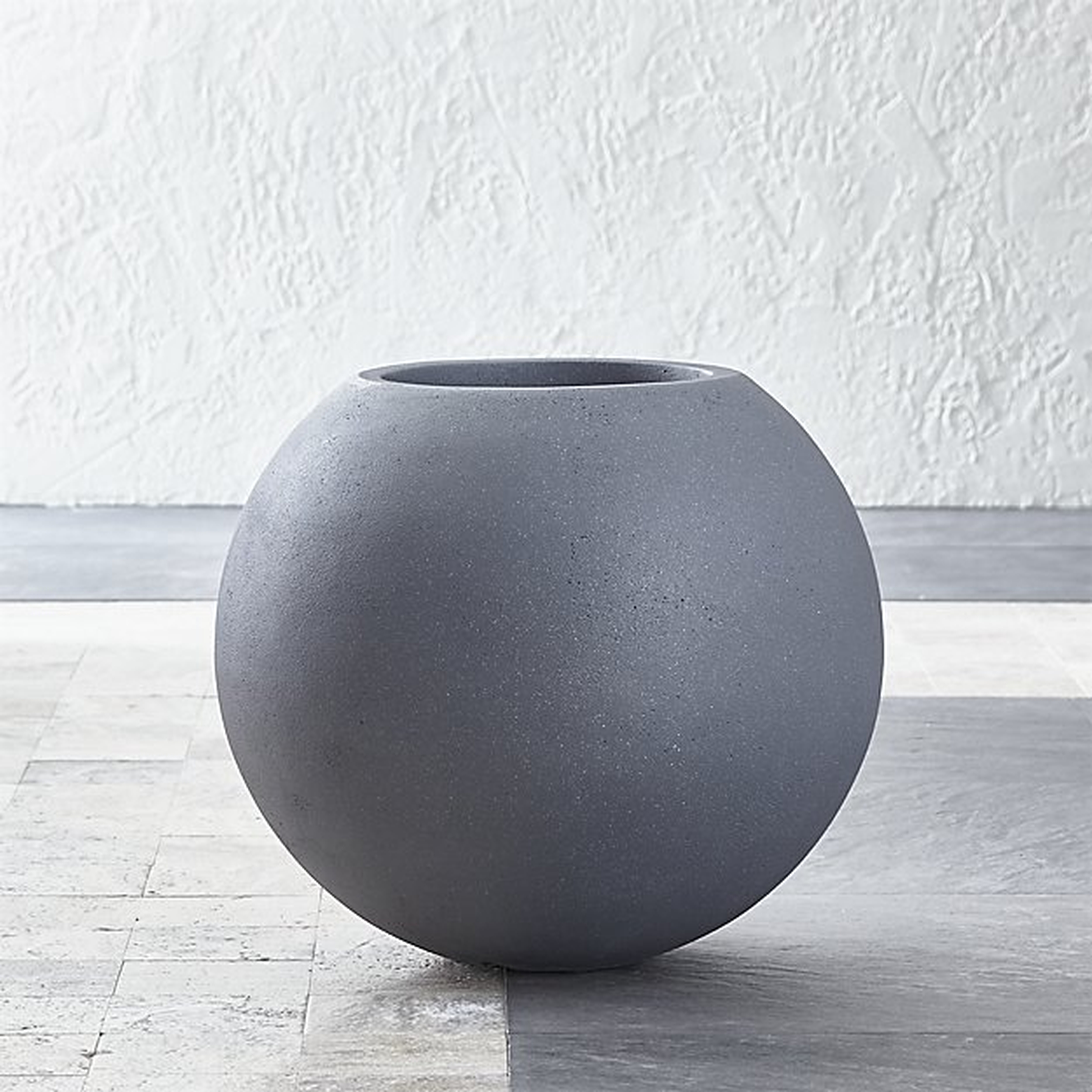 Small Grey Ball Planter - Crate and Barrel