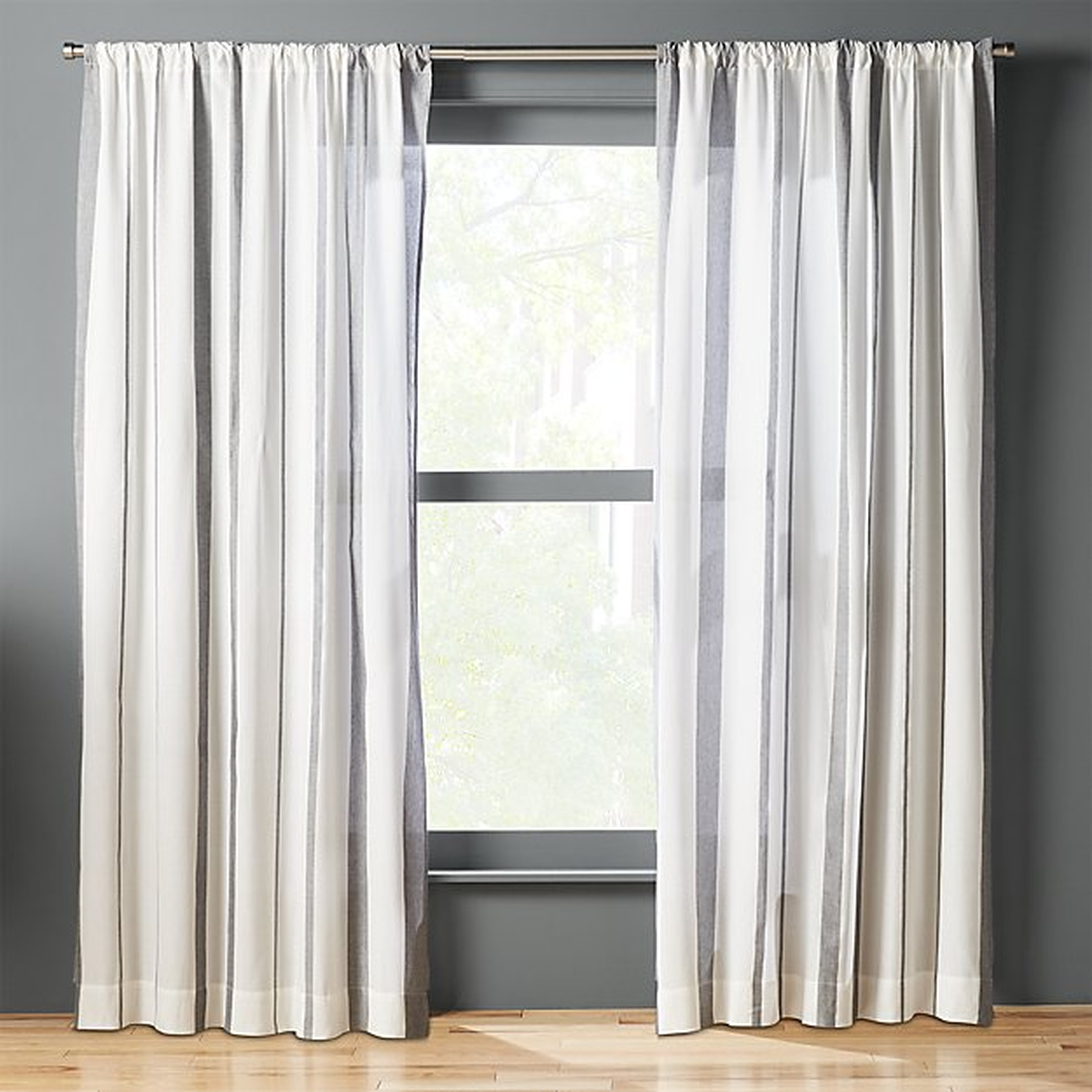wide stripe curtain panel 48"x120" - CB2