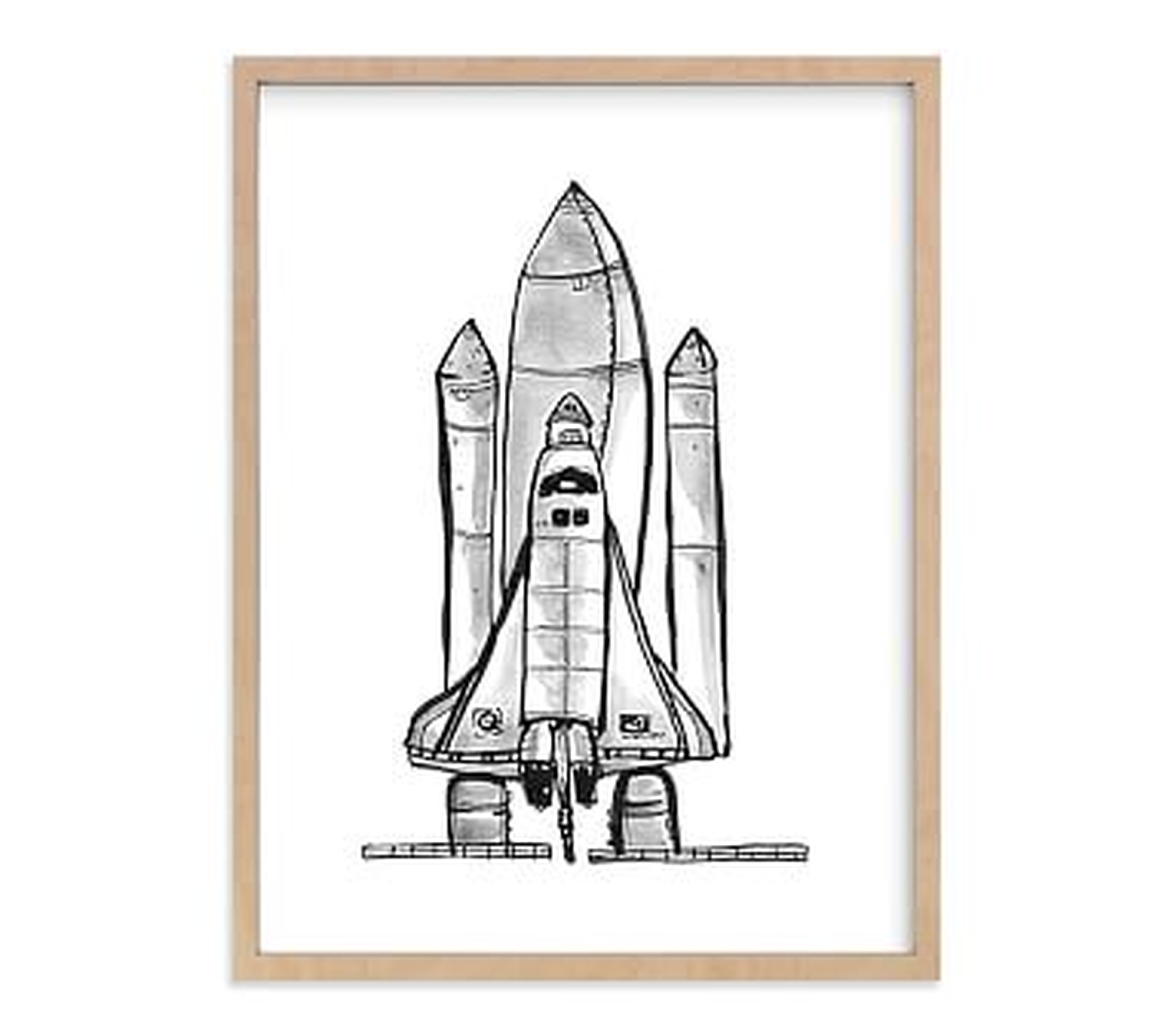 Blast Off Wall Art By Minted(R),18x24, Natural - Pottery Barn Kids