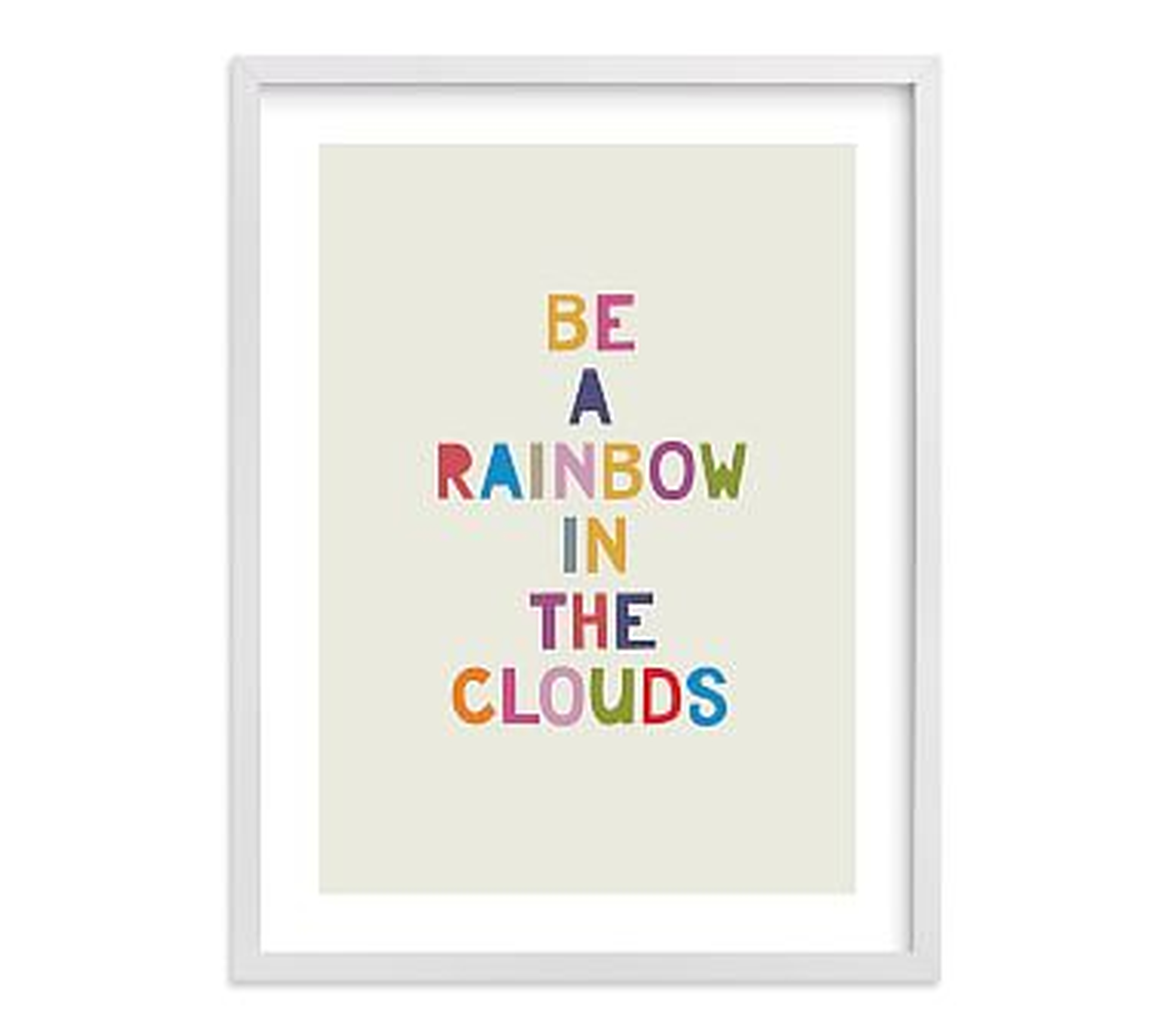 Minted(R) Rainbow in a Cloud Wall Art By Hanna Mac; 11x14, White - Pottery Barn Kids