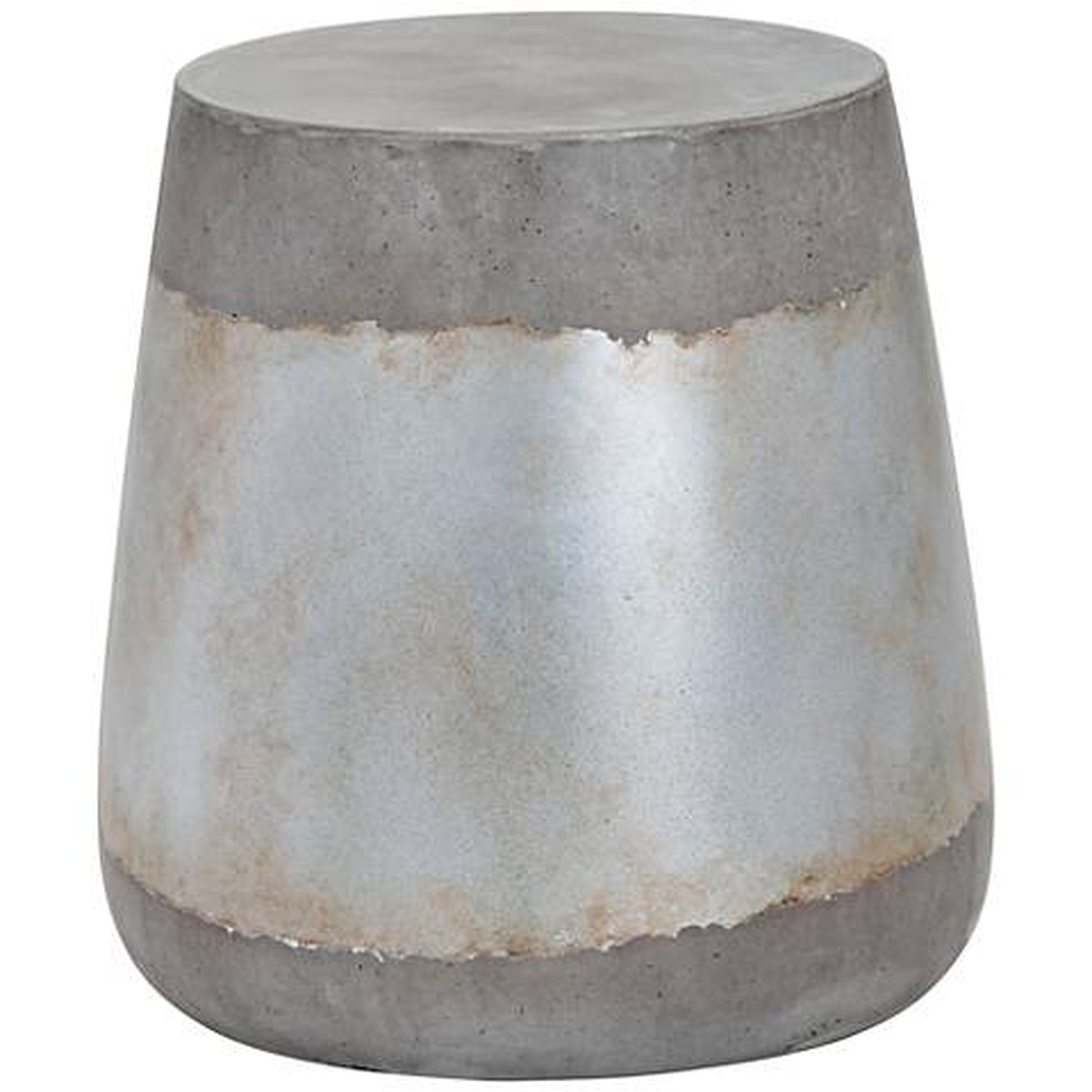 Aries Silver Concrete Indoor-Outdoor Side Table - Lamps Plus