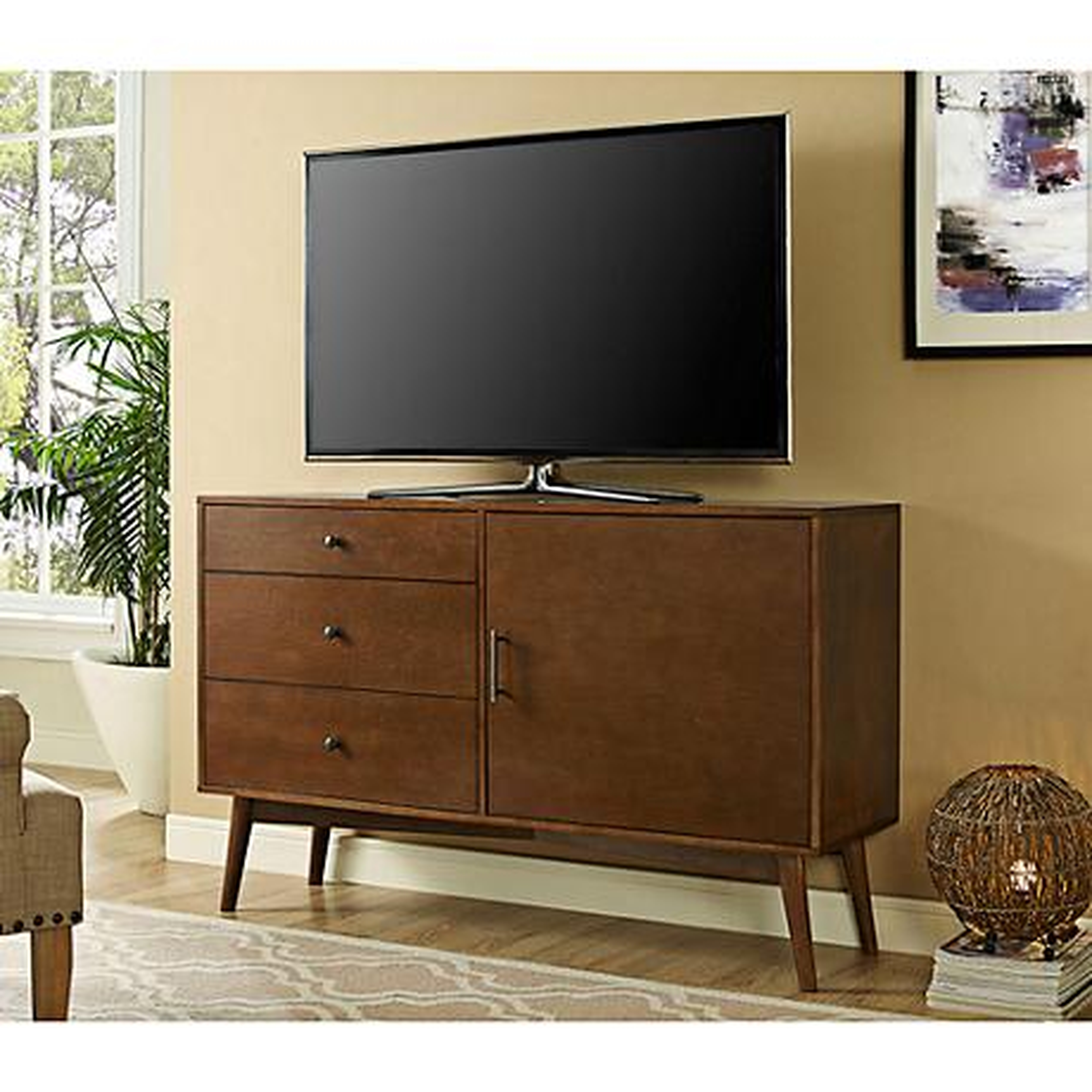 angelo:HOME Cruise 52" Mid-Century Walnut 3-Drawer TV Console - Lamps Plus
