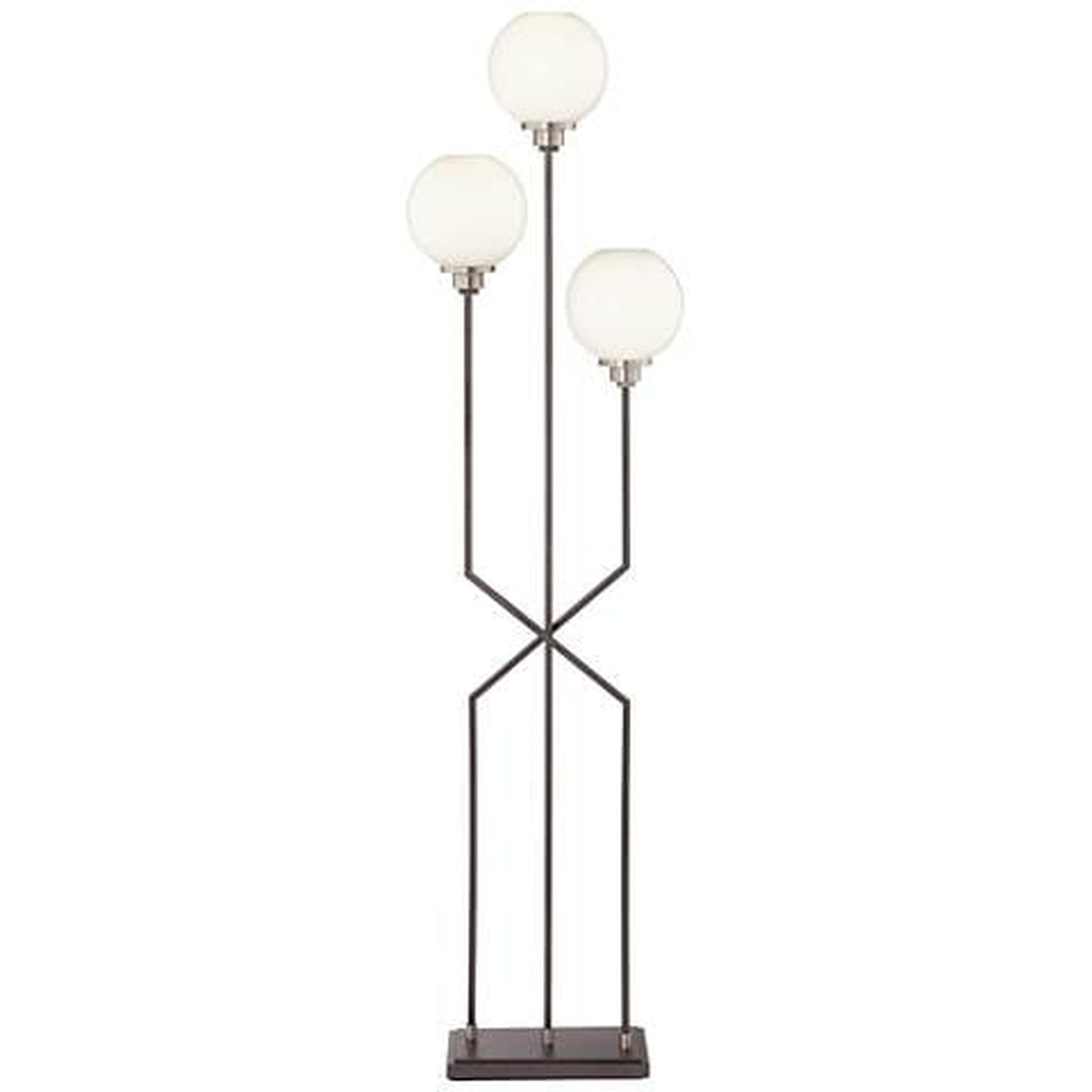 Boulevard Gunmetal 3-Light Modern Floor Lamp white - Lamps Plus