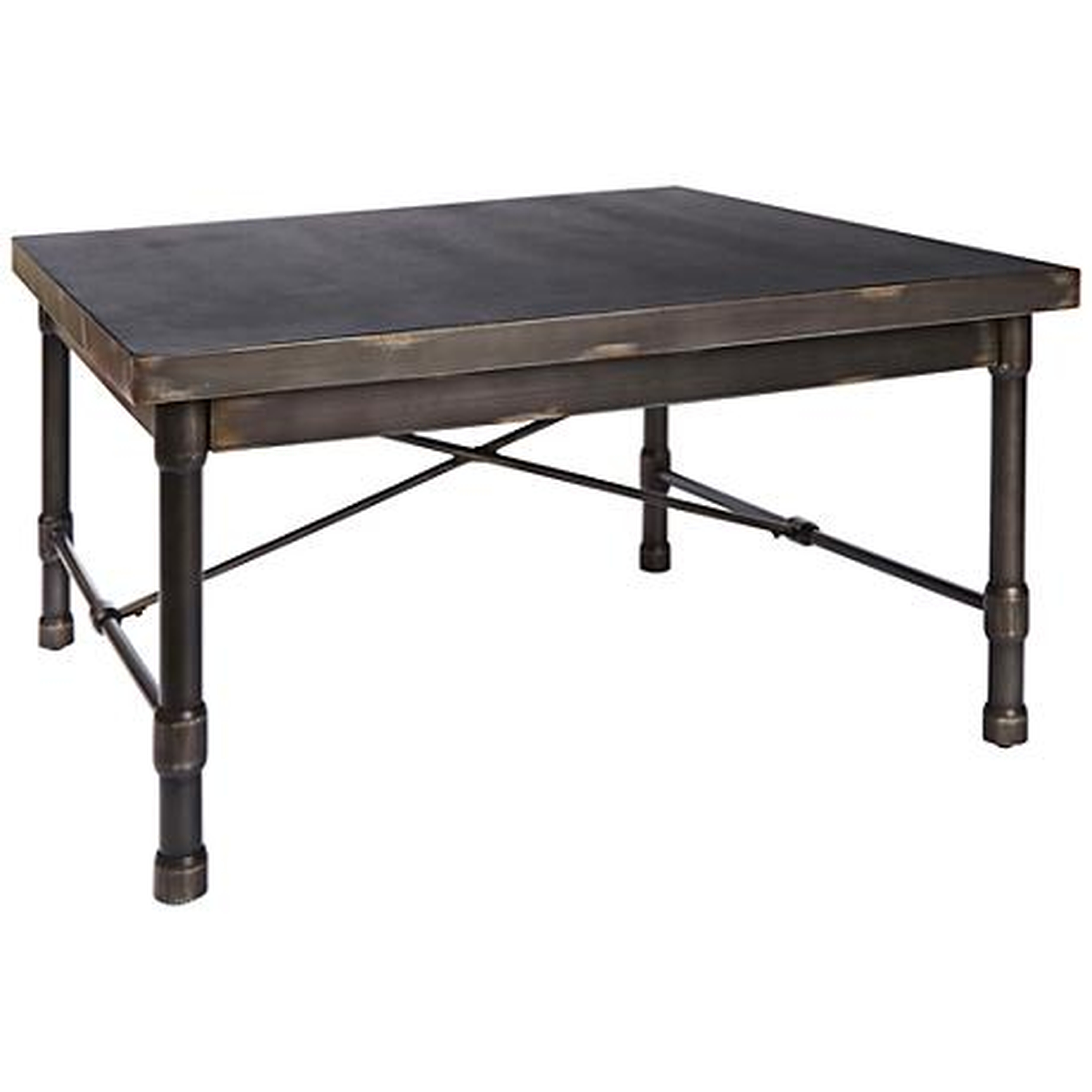 Oxford Industrial Dark Bronze Metal Square Coffee Table - Lamps Plus