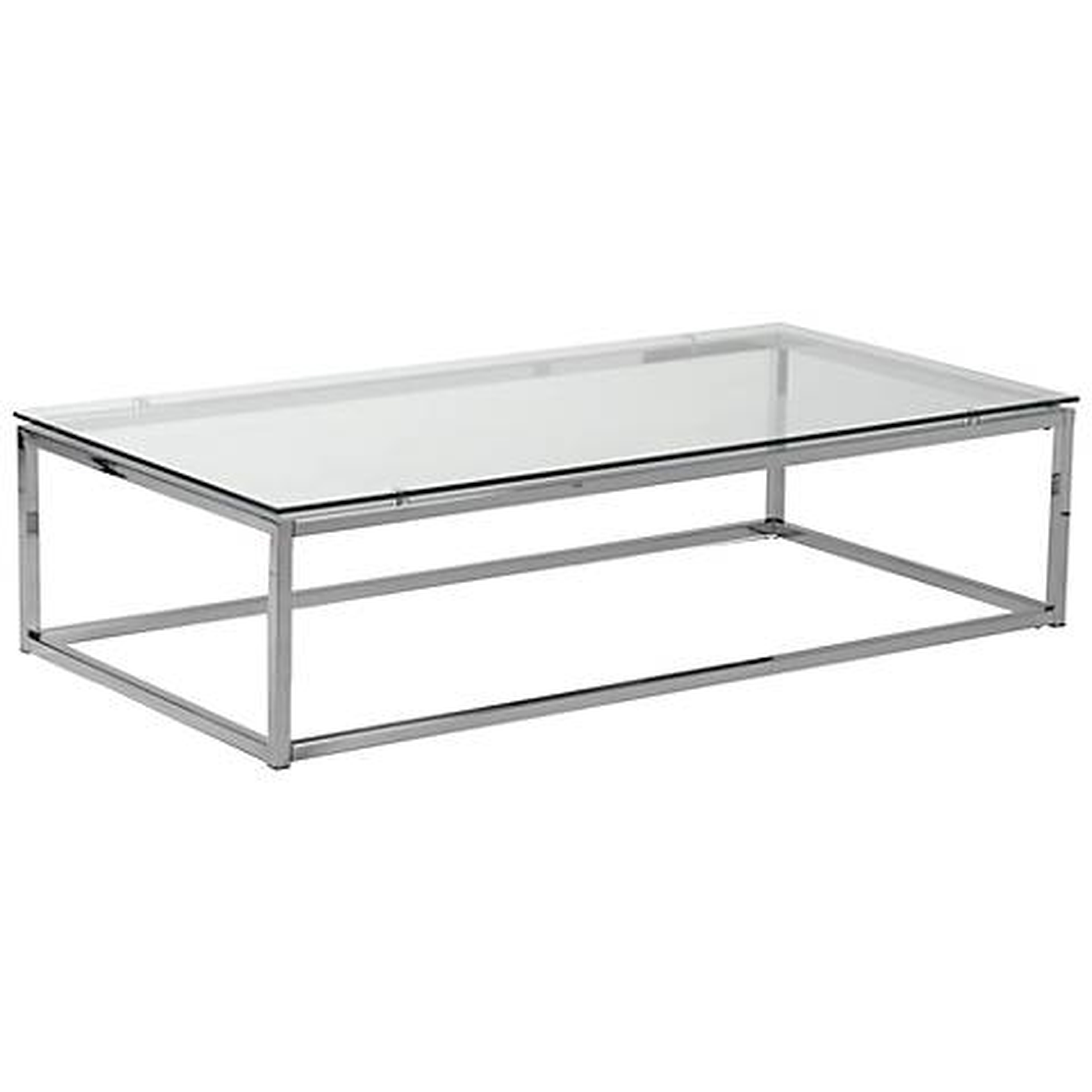 Sandor Rectangular Chrome and Glass Coffee Table clear - Lamps Plus