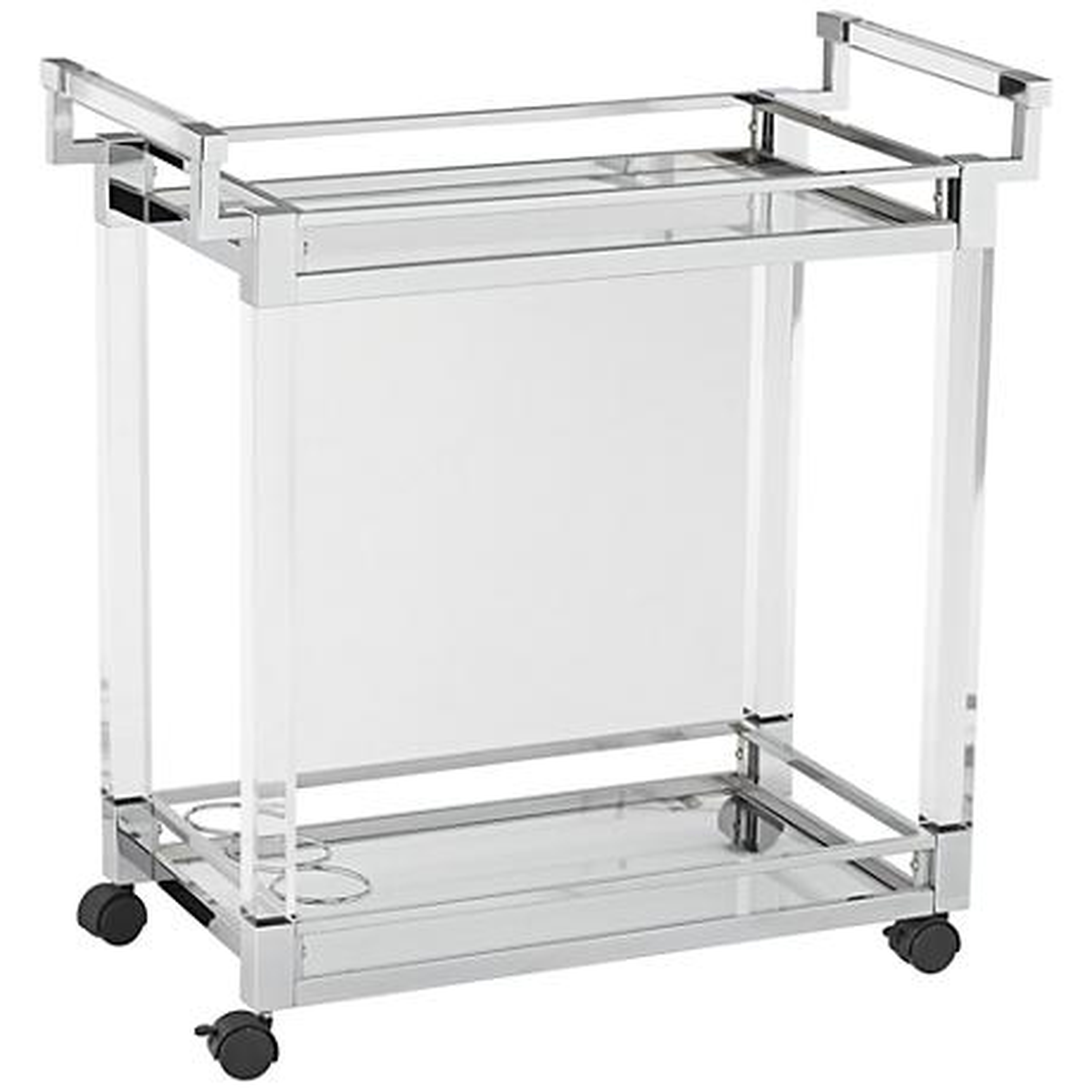 Acrylic and Chrome Rolling Serving Cart clear - Lamps Plus