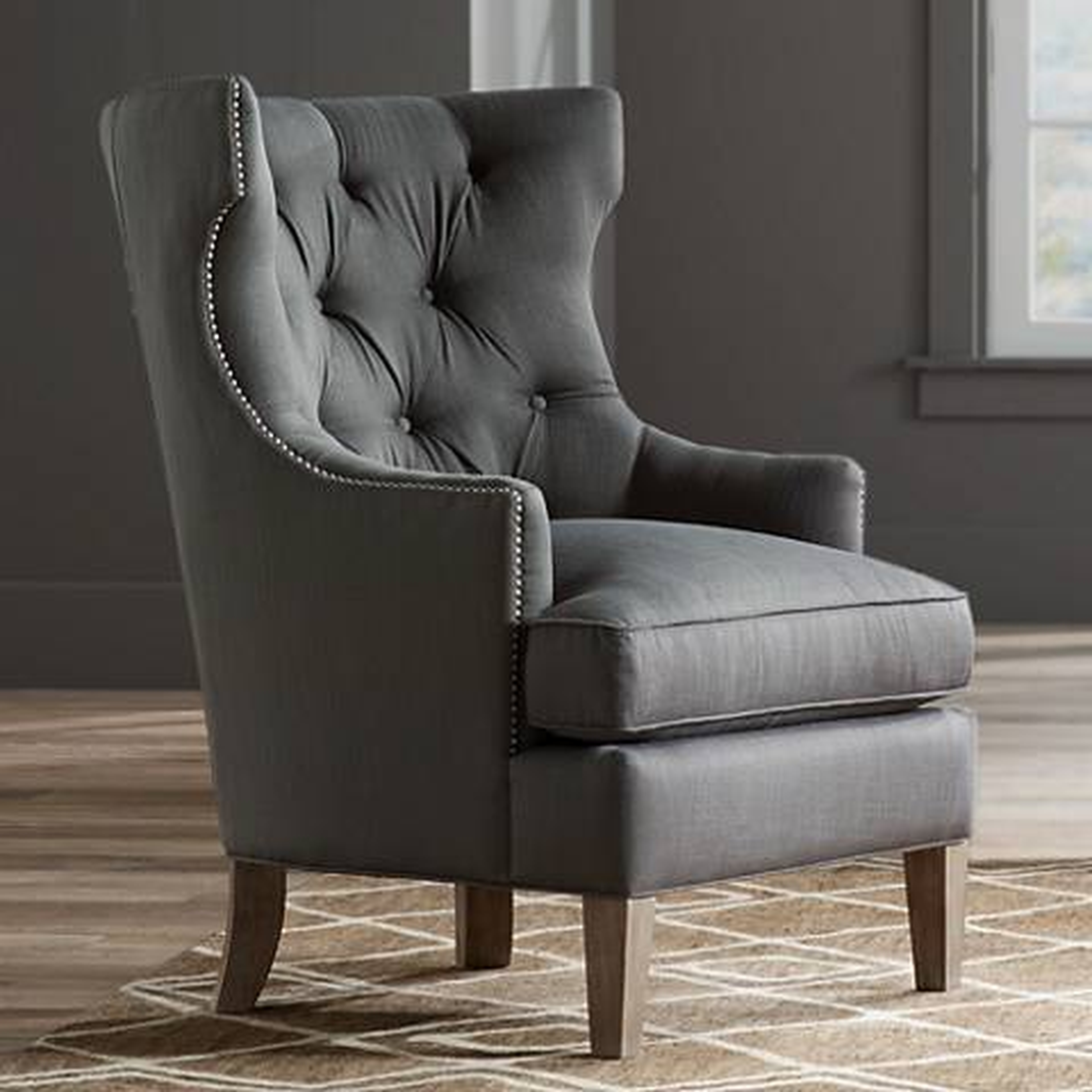 Reese Studio Charcoal High-Back Accent Chair - Lamps Plus