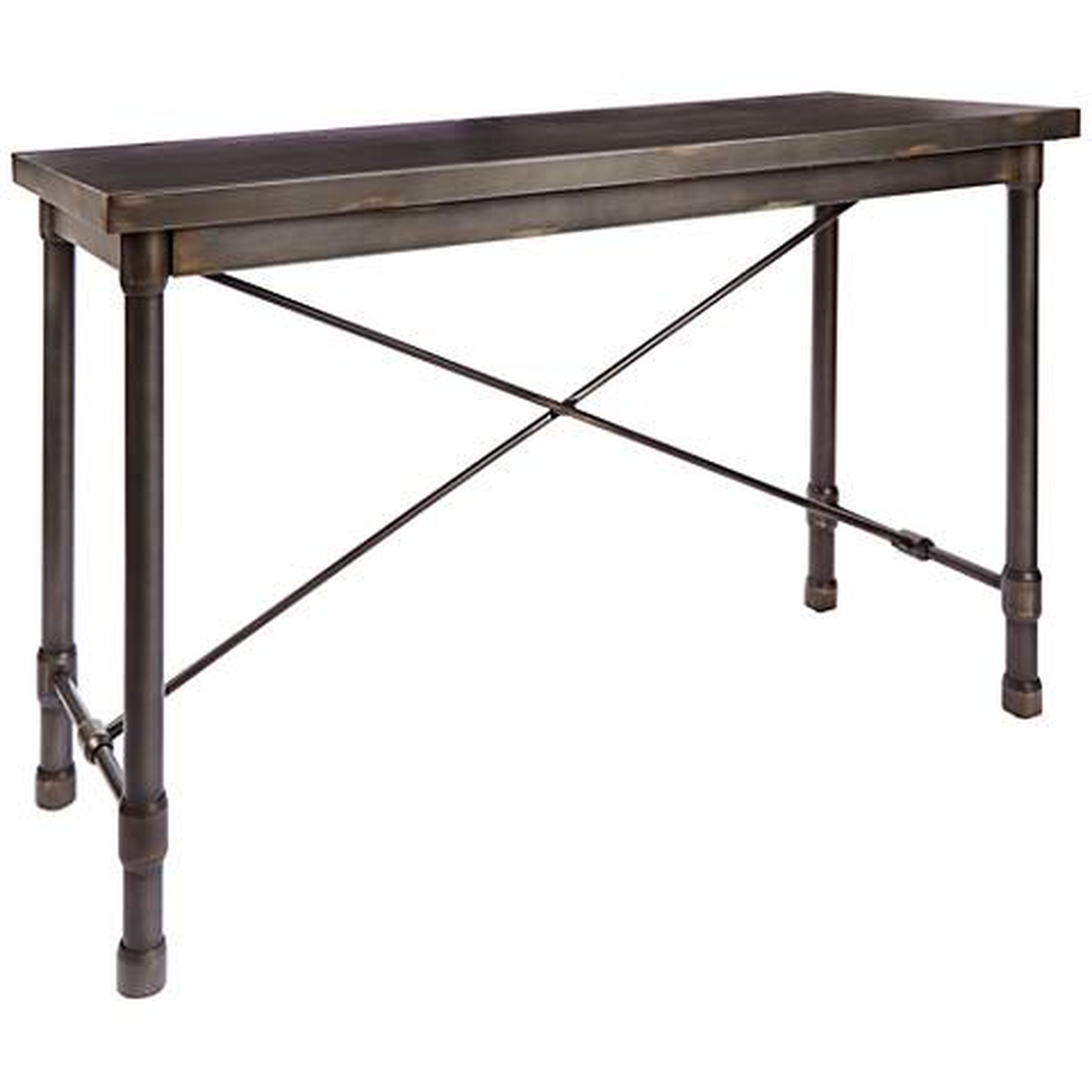 Oxford Industrial Dark Bronze Metal Console Table - Lamps Plus