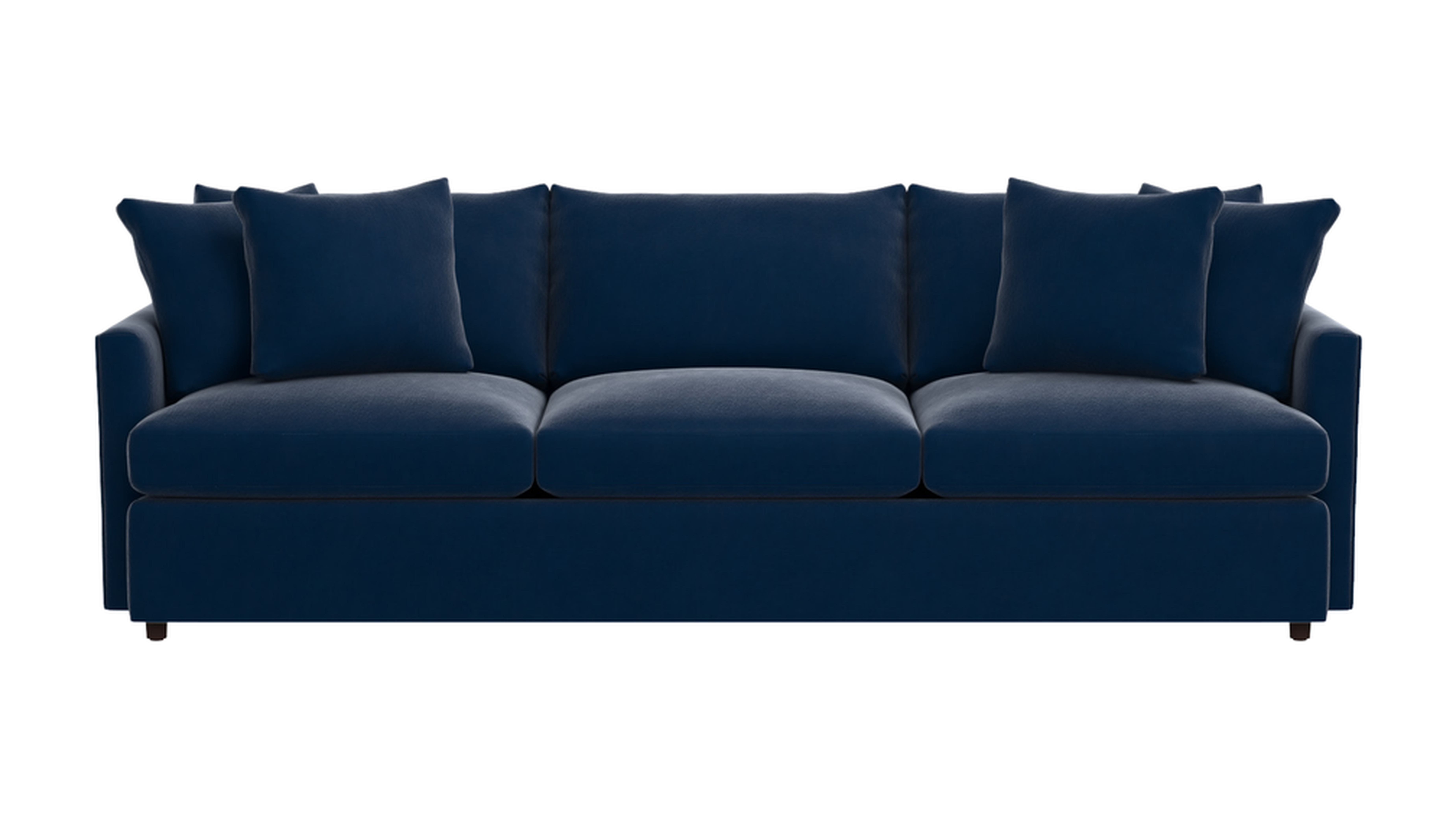 Lounge II Petite 3-Seat 105" Grande Sofa - Fabric: View, Navy (velvet look) - Crate and Barrel