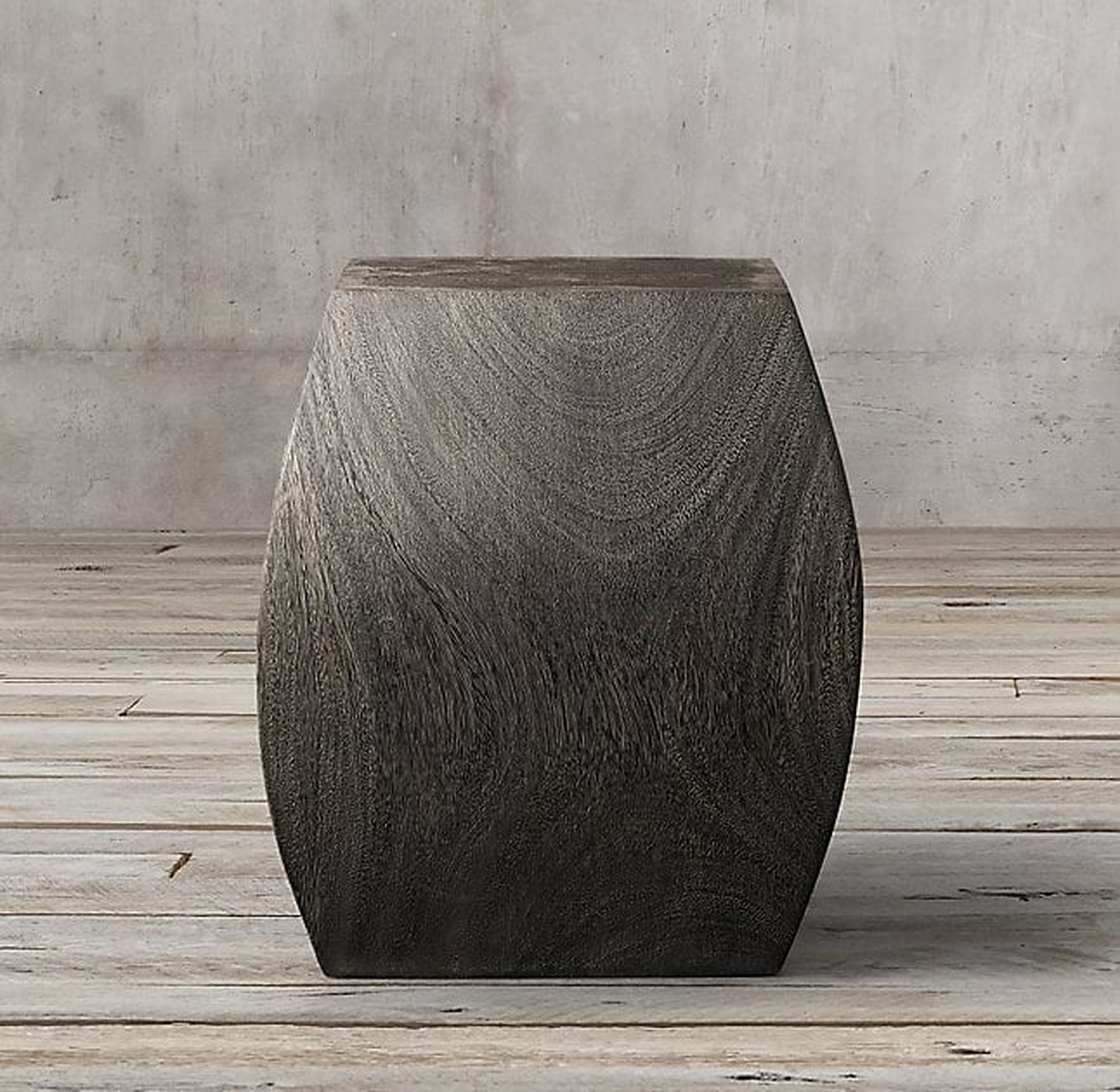 Suar Curved Wood Stool -Charcoal - RH