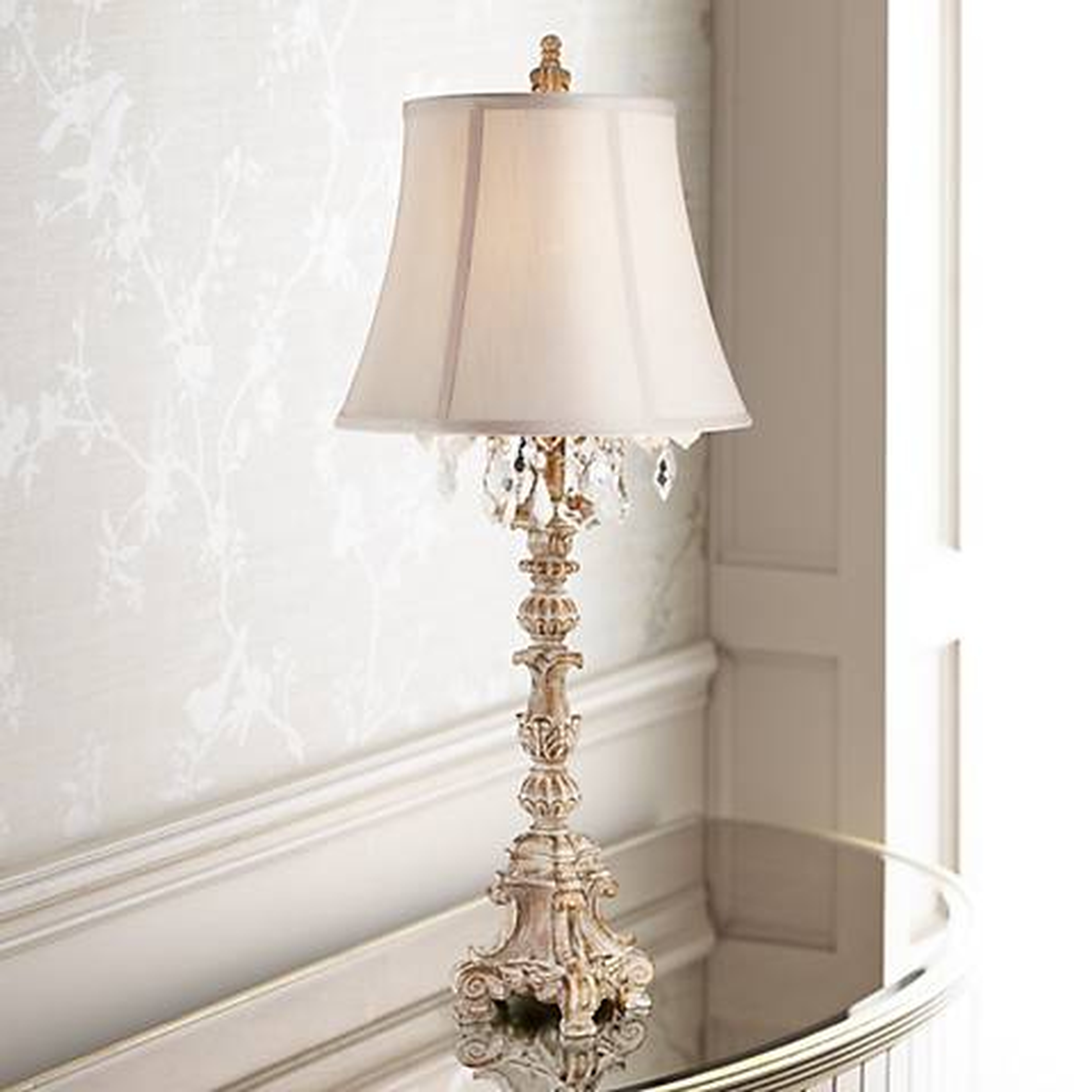 Duval French Crystal Candlestick Table Lamp - Lamps Plus