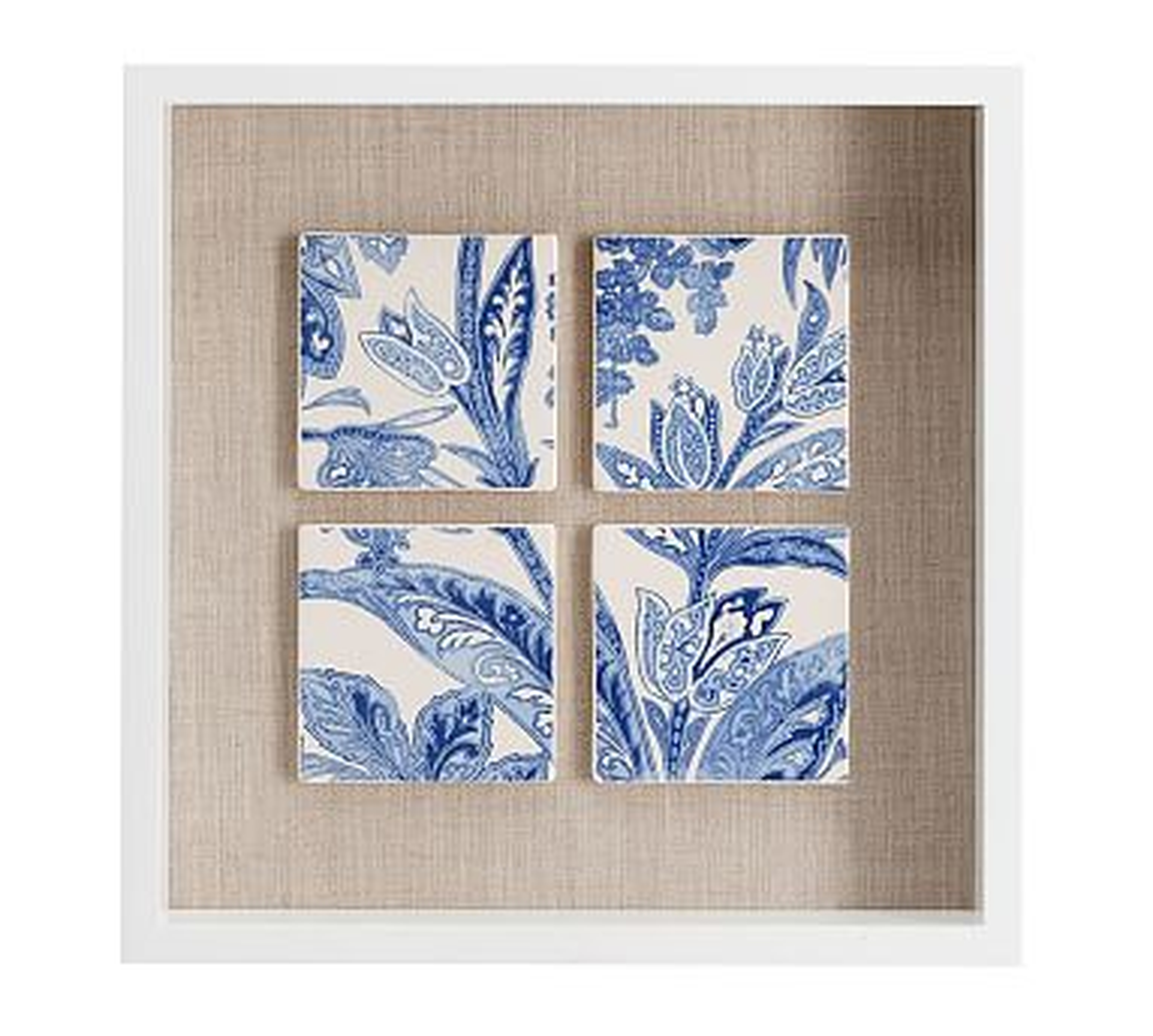Open-Front Shadow Box Wall Art, White Tiles - Pottery Barn