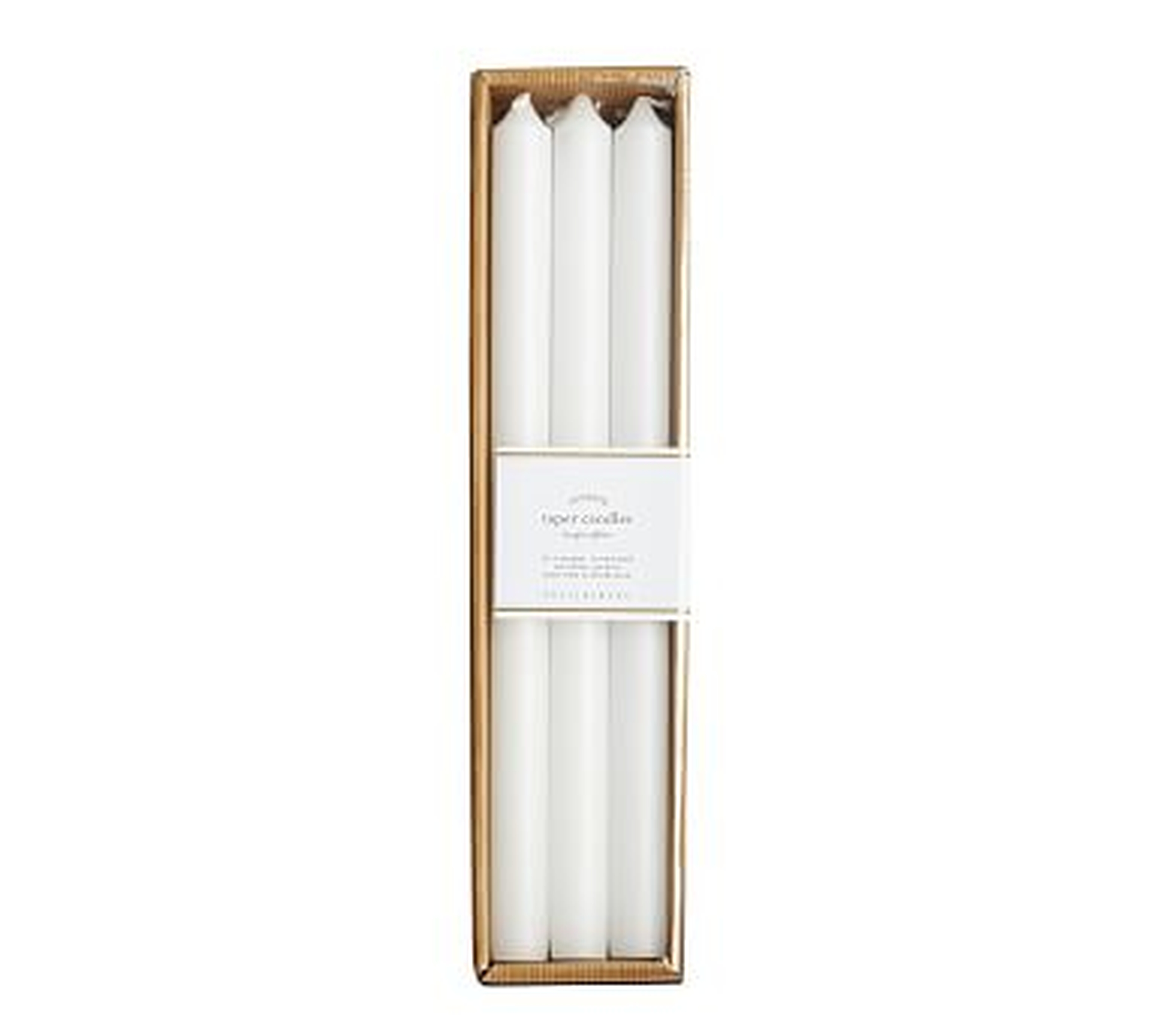 PB Taper Candle, Boxed Set of 6, White - Pottery Barn