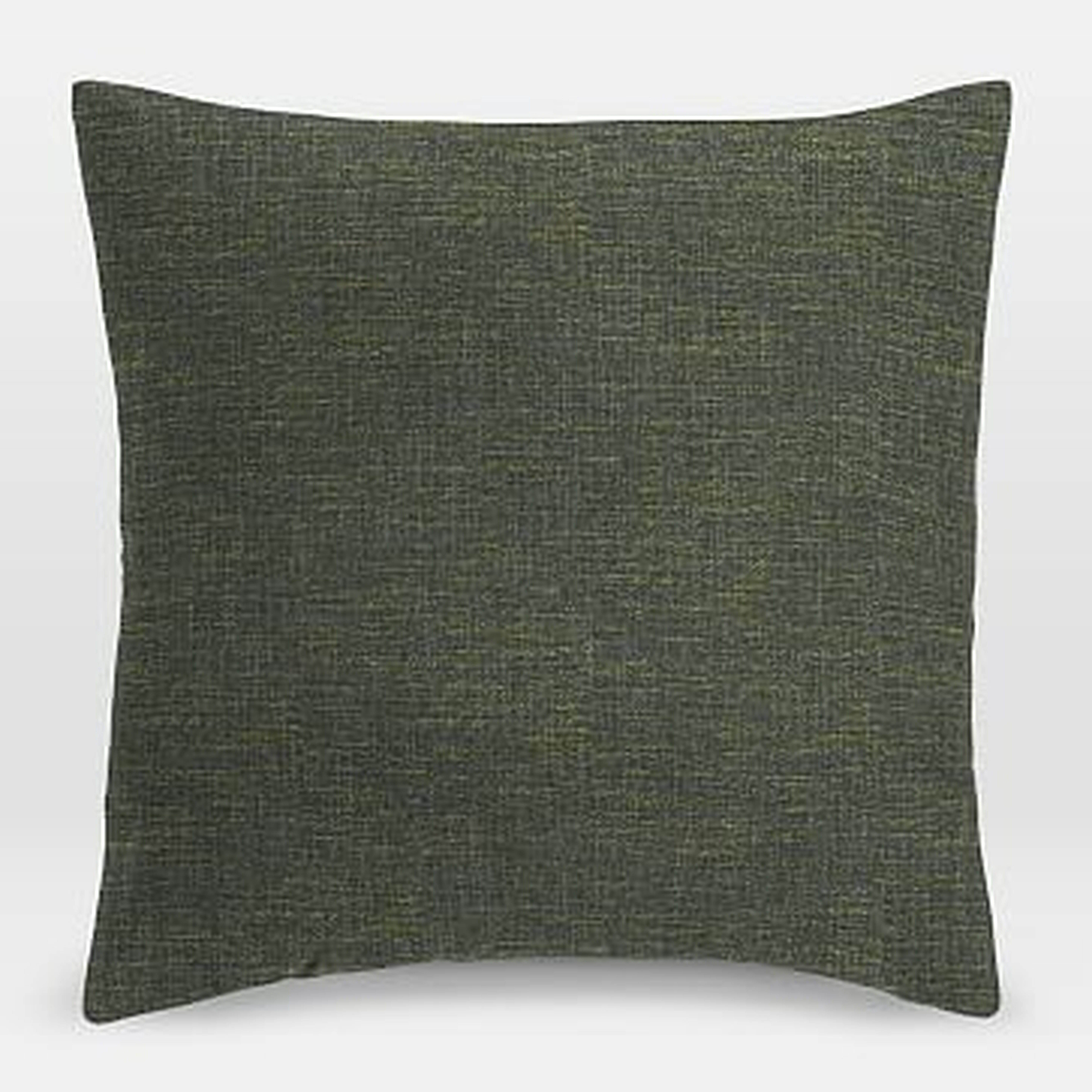Upholstery Fabric Pillow Cover, 18"x18" Welt Seam, Heathered Tweed, Leek - West Elm